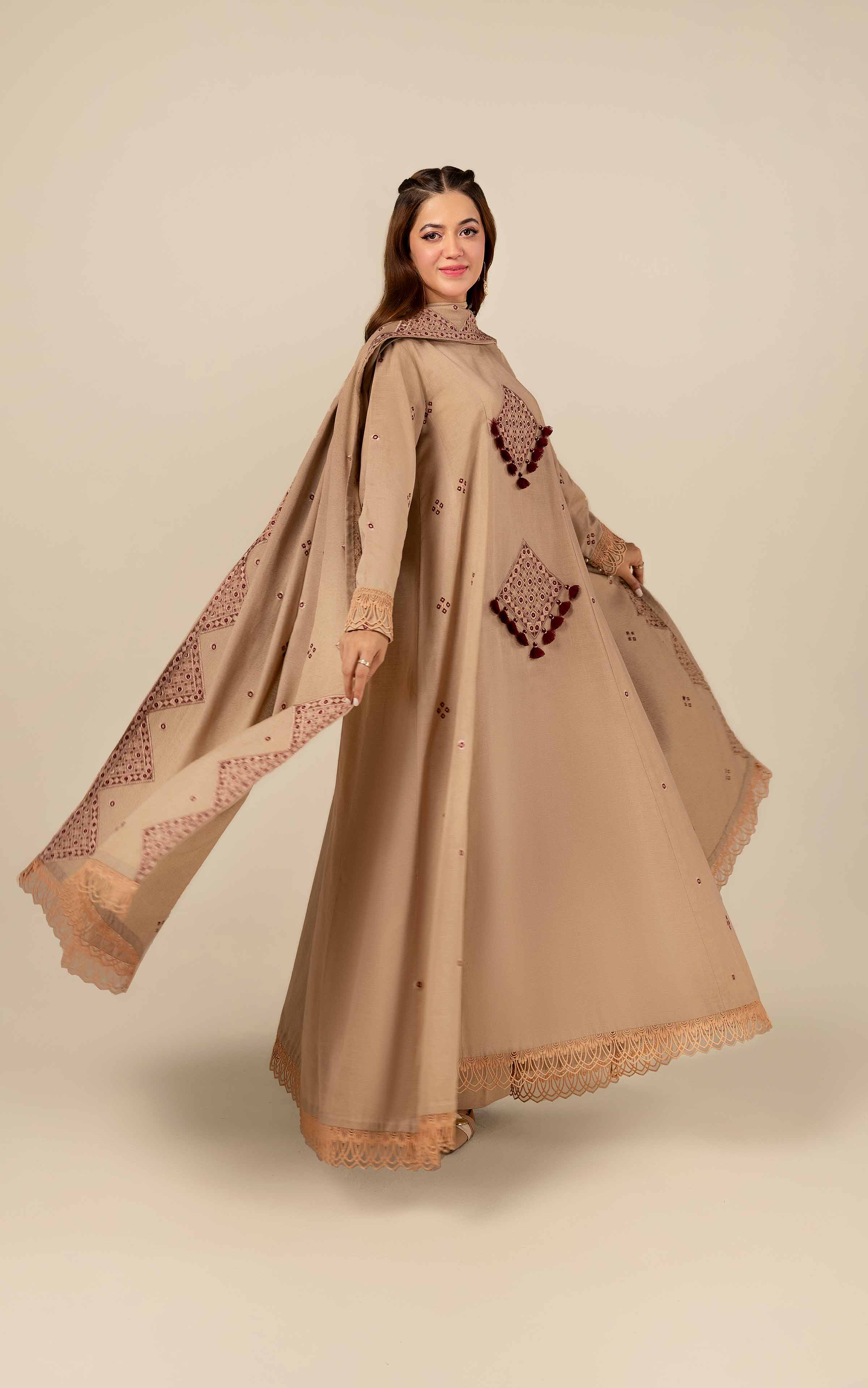 NishatUK - Pashmina Embroidered  Khaddar 3-piece unstitched Suit