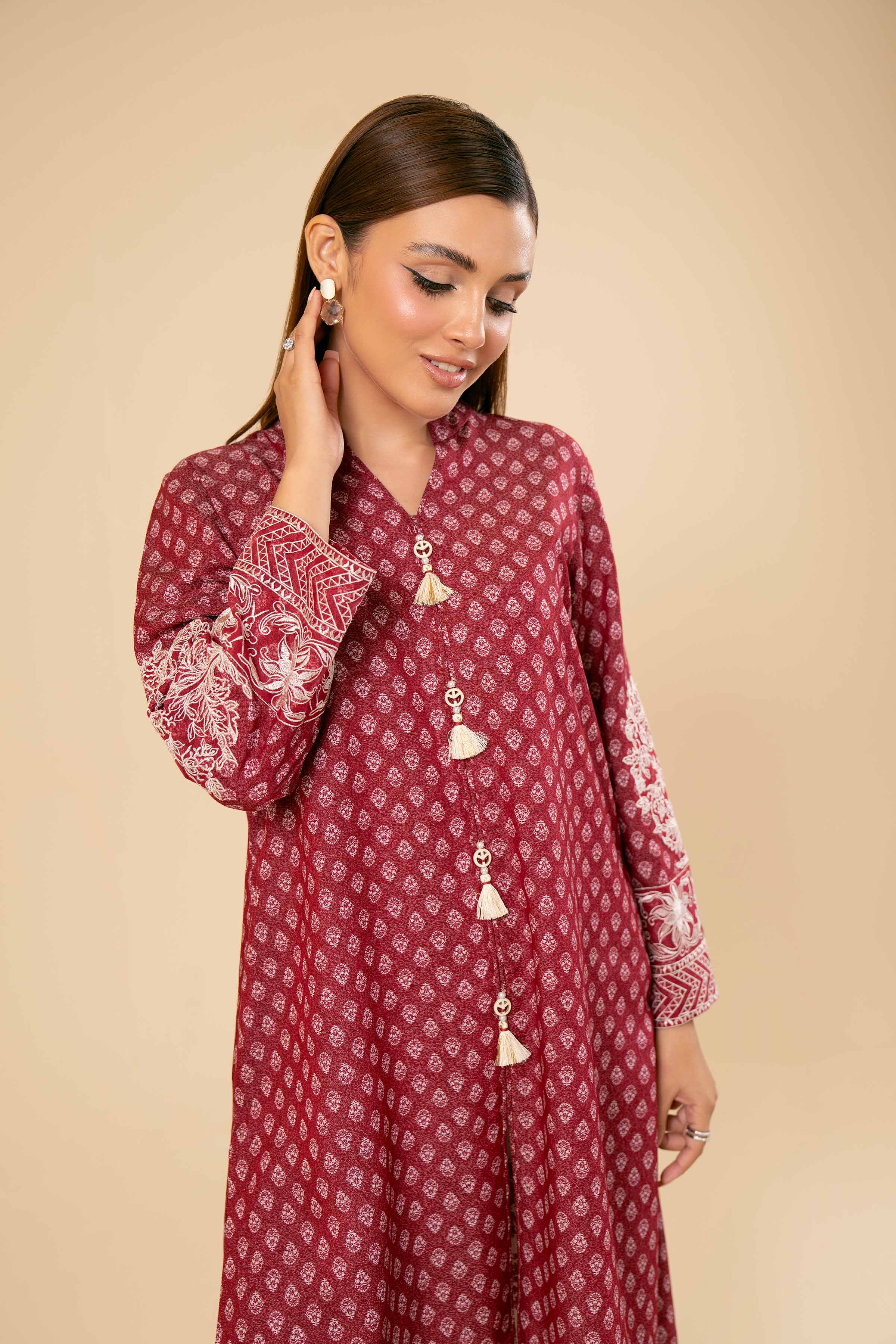 NishatUK - Brown Embroidered  Karandi 2-piece unstitched Dress