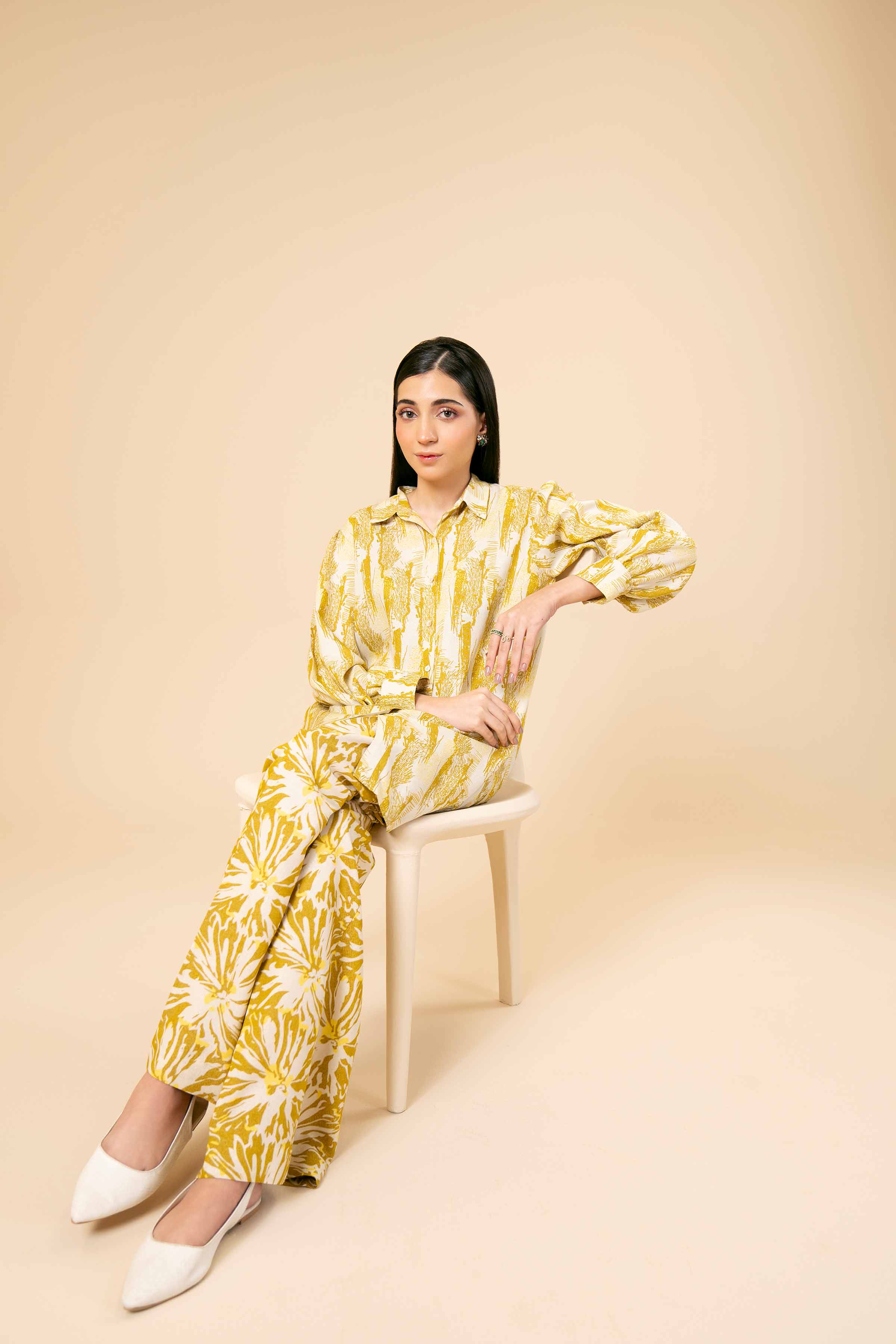 NishatUK - Brown Printed Karandi 2-piece unstitched Dress