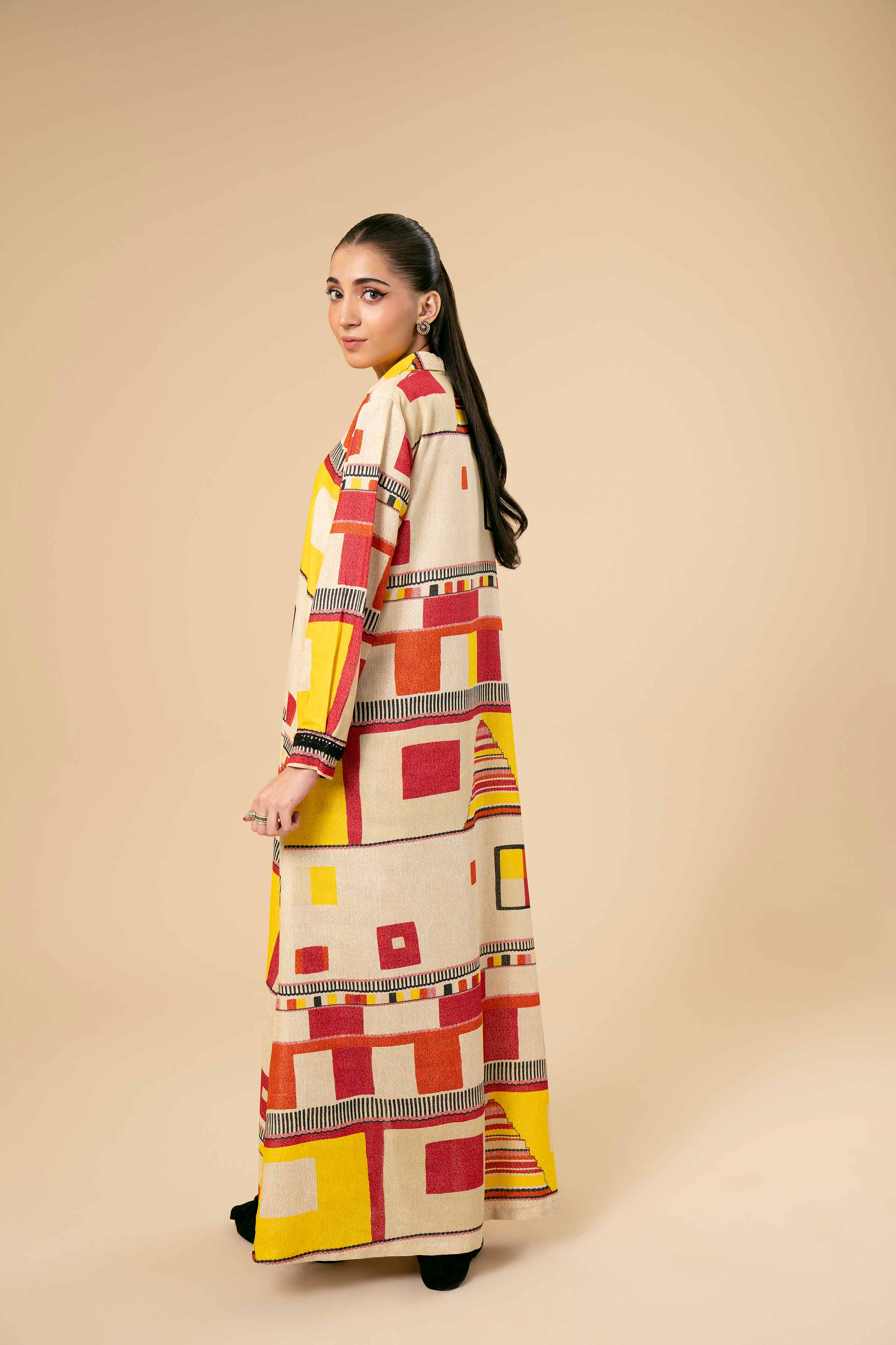 NishatUK - Brown Printed Karandi 2-piece unstitched Dress