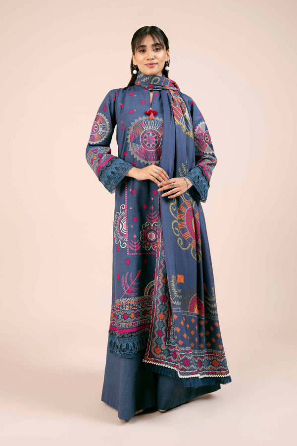 3 Piece - Printed Embroidered Suit - 42404934