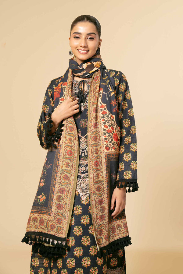 3 Piece - Printed Embroidered Suit - 42404935