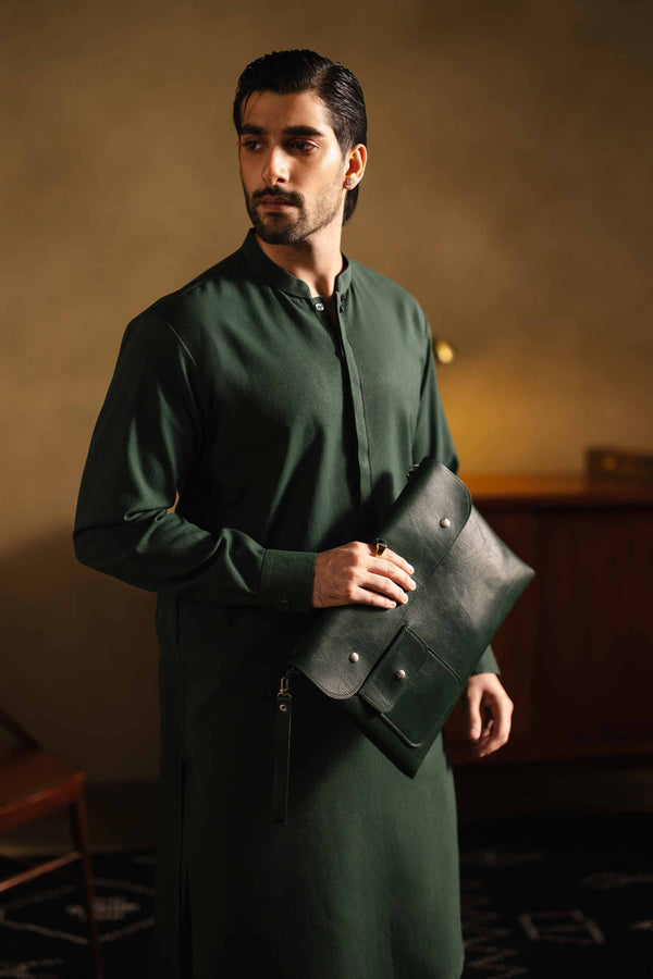 Men Gents Suit Dark Green