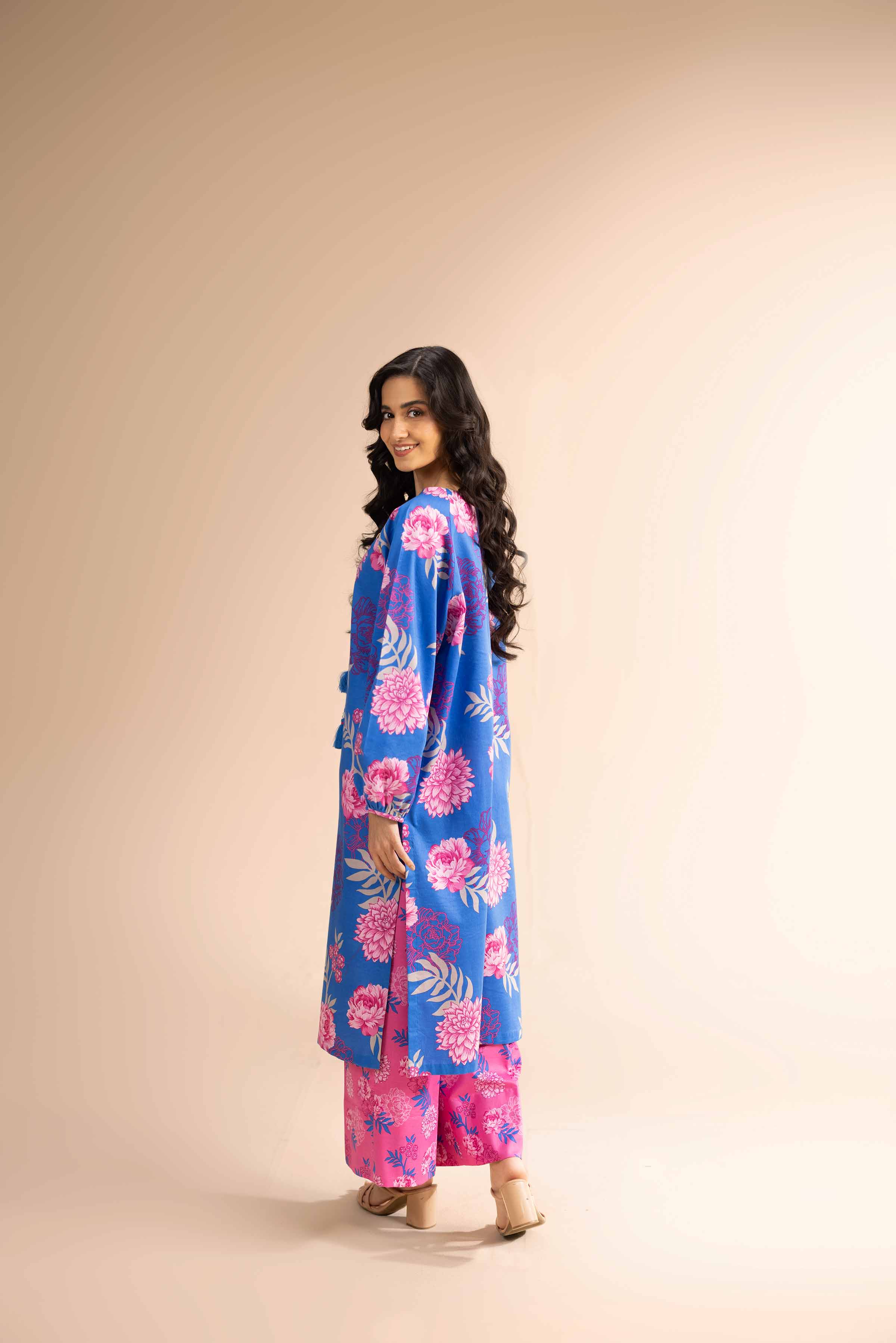 NishatUK - Blue Printed Cambric 2-piece unstitched Dress