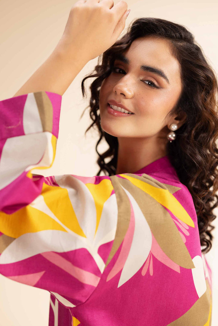 NishatUK - Magenta Printed Cambric 2-piece unstitched Dress