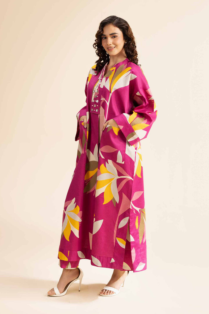 NishatUK - Magenta Printed Cambric 2-piece unstitched Dress