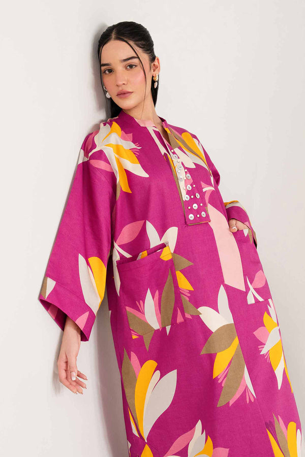 NishatUK - Magenta Printed Cambric 2-piece unstitched Dress