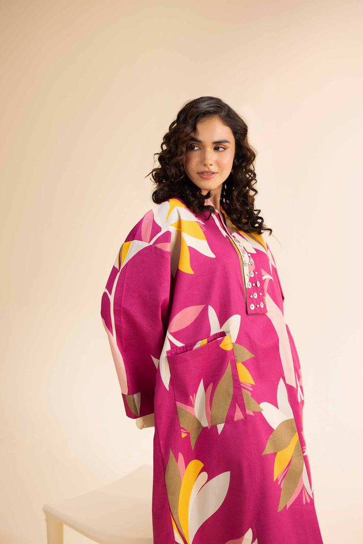 NishatUK - Magenta Printed Cambric 2-piece unstitched Dress