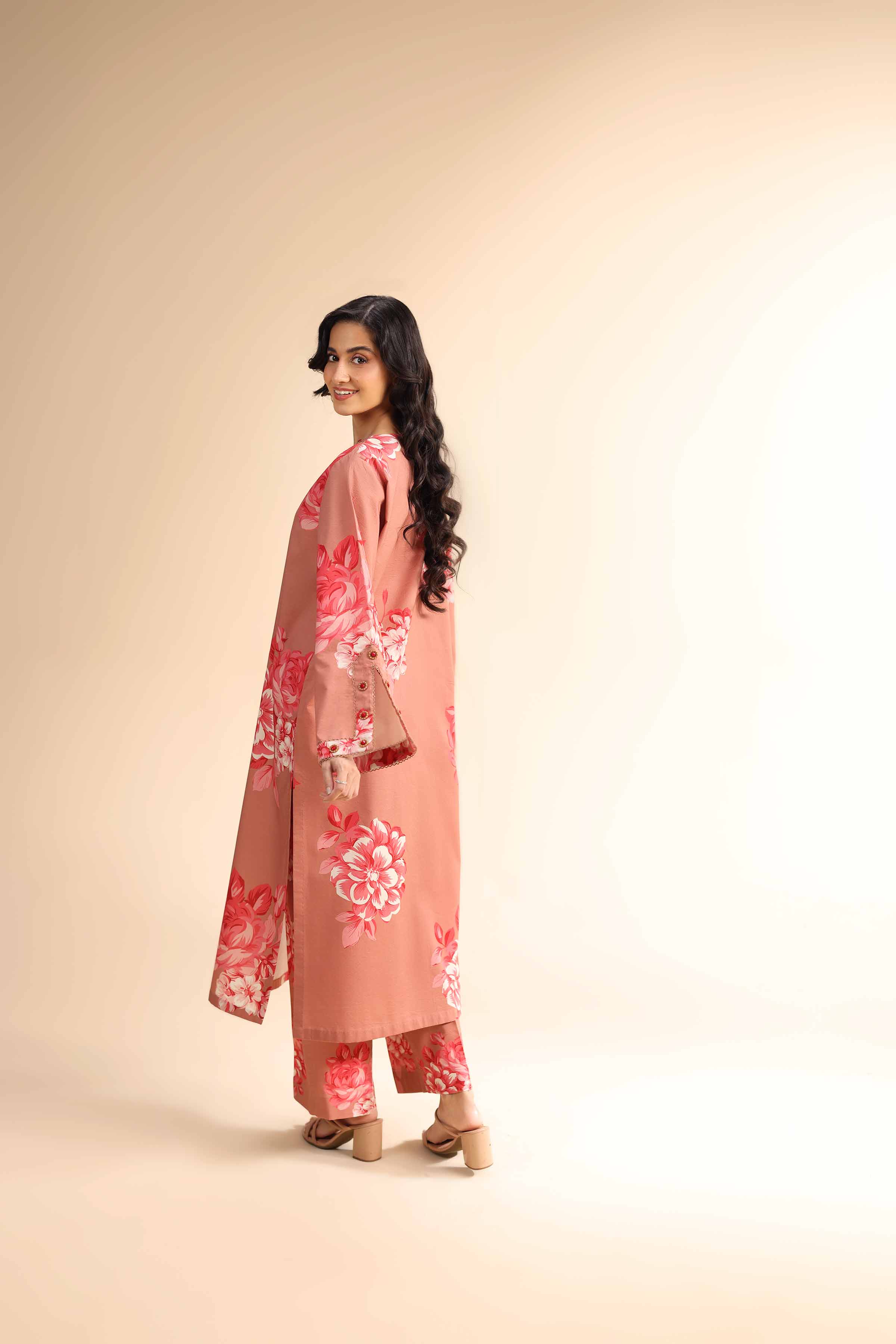NishatUK - Reddish Brown Printed Cambric 2-piece unstitched Dress