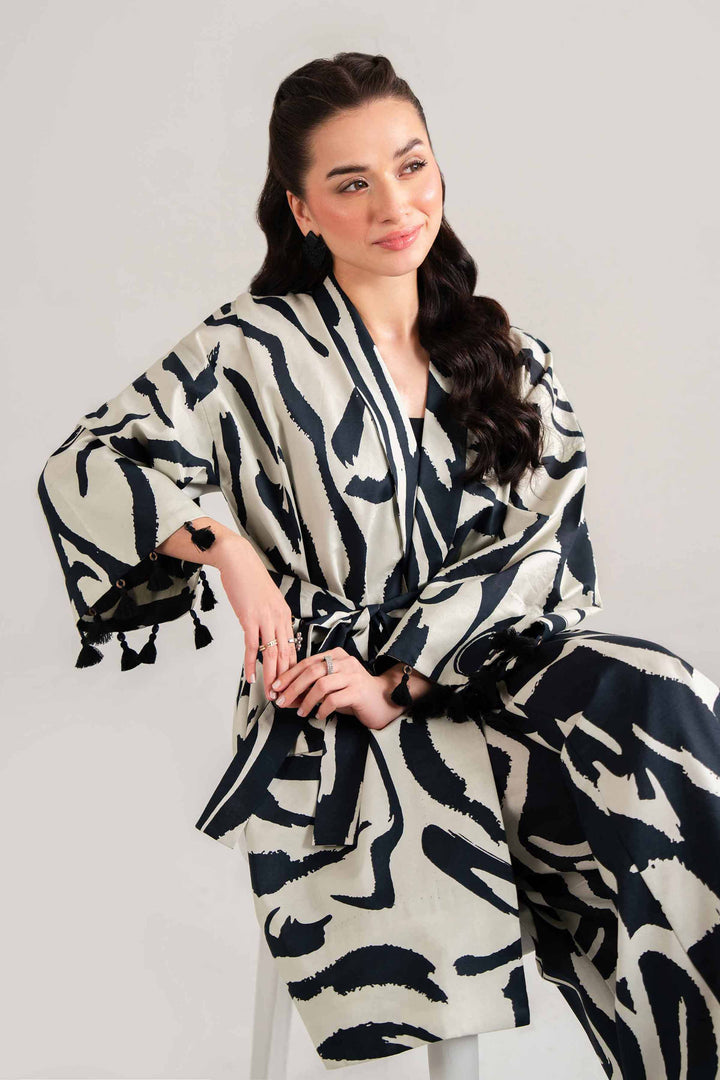 NishatUK - Black Printed Cambric 2-piece unstitched Dress