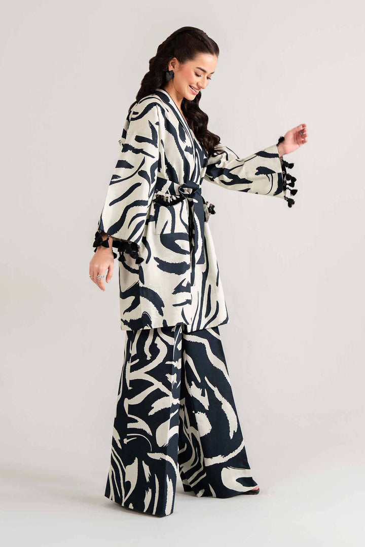 NishatUK - Black Printed Cambric 2-piece unstitched Dress