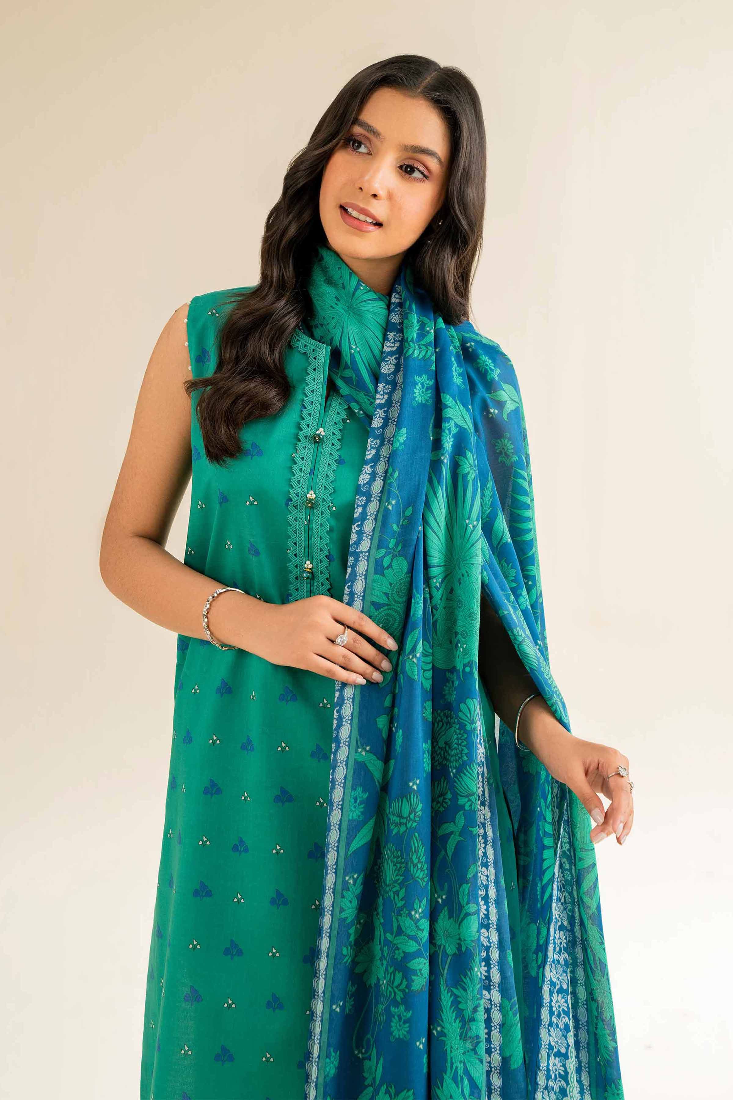 NishatUK - Green Printed Cambric 3-piece unstitched Suit