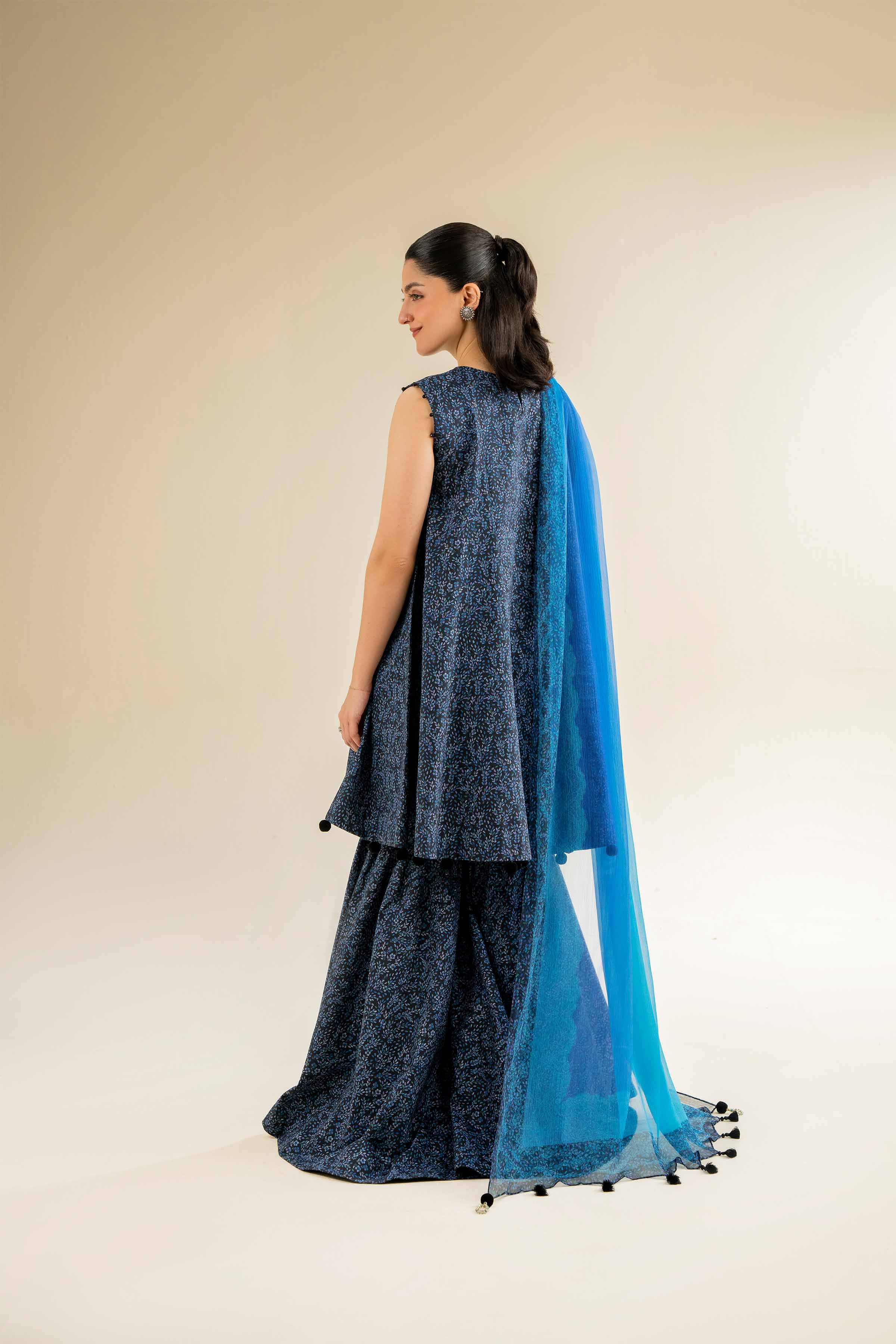 NishatUK - Blue Embroidered   Cambric 3-piece unstitched Suit