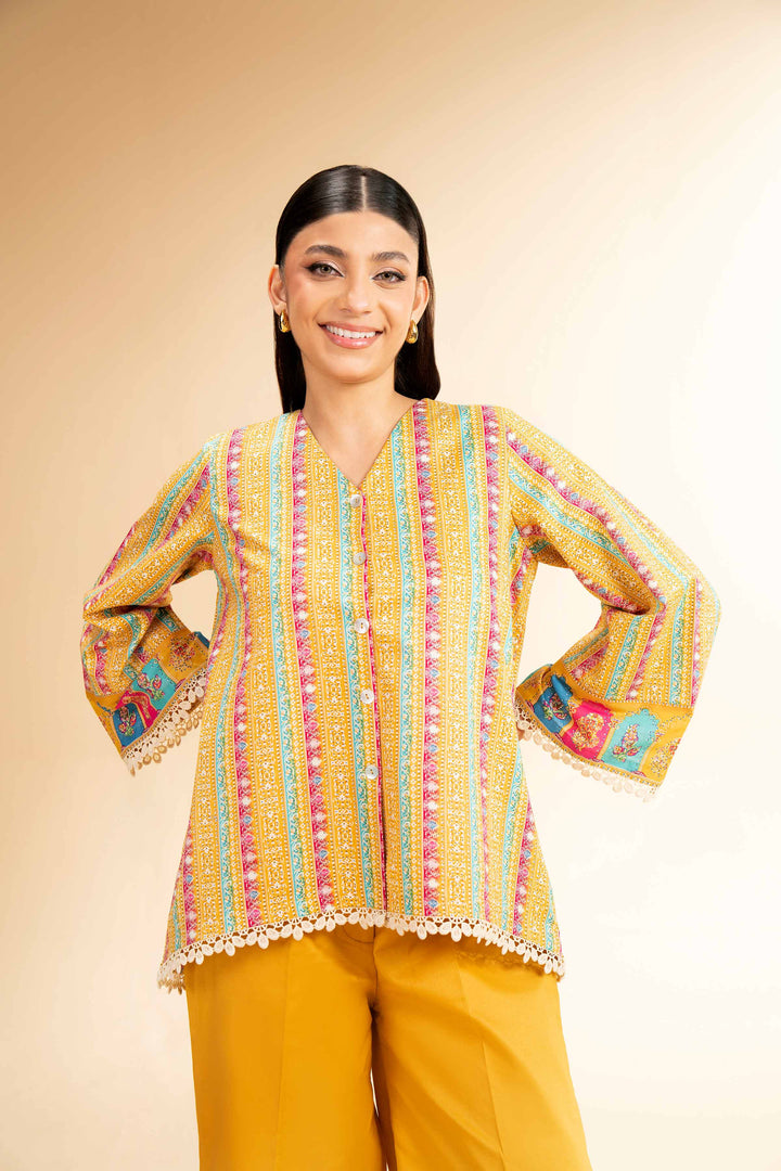 NishatUK - Yellow Printed Lawn 2-piece unstitched Dress
