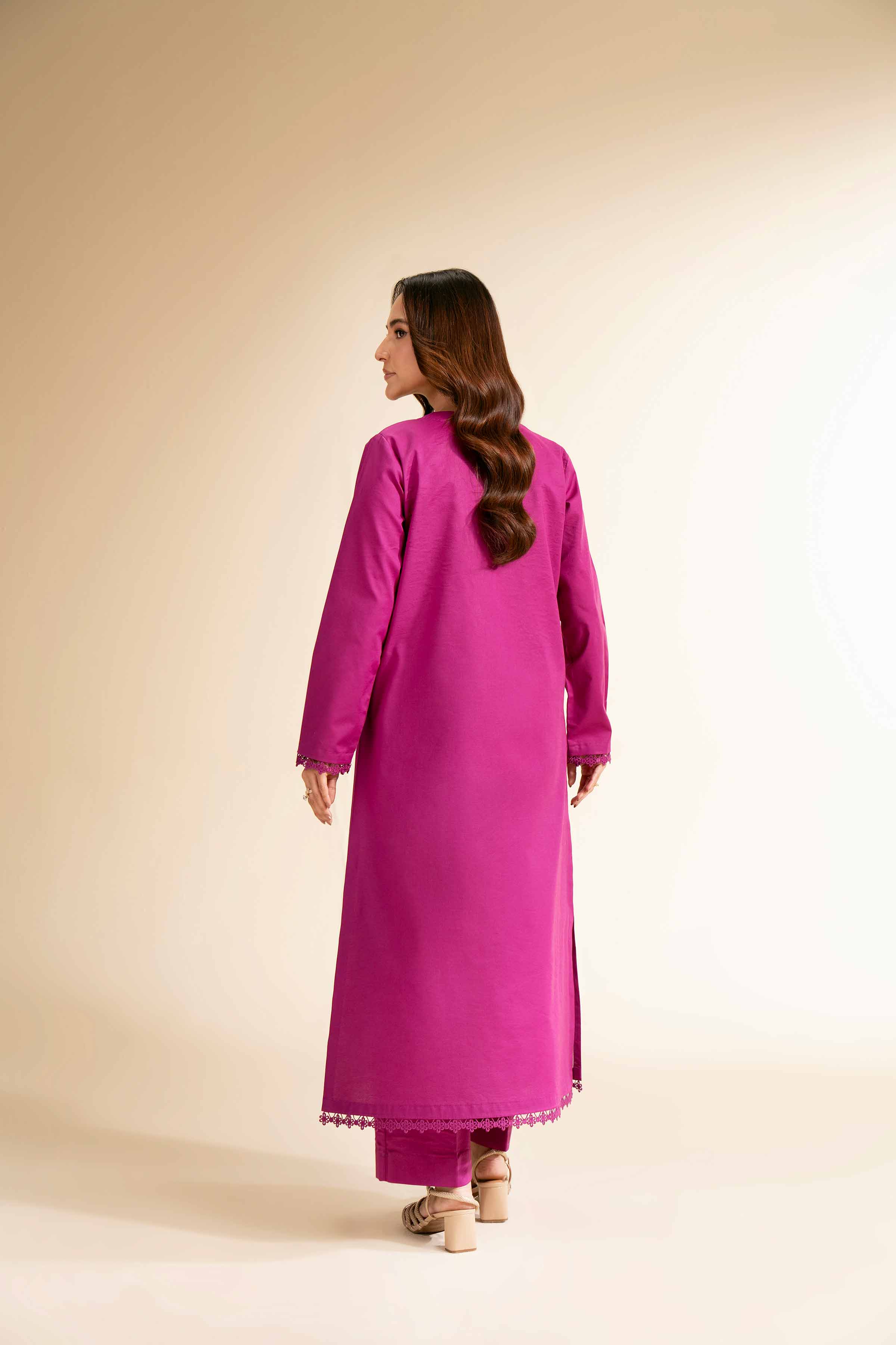 NishatUK - Magenta Embroidered   Cambric 2-piece unstitched Dress