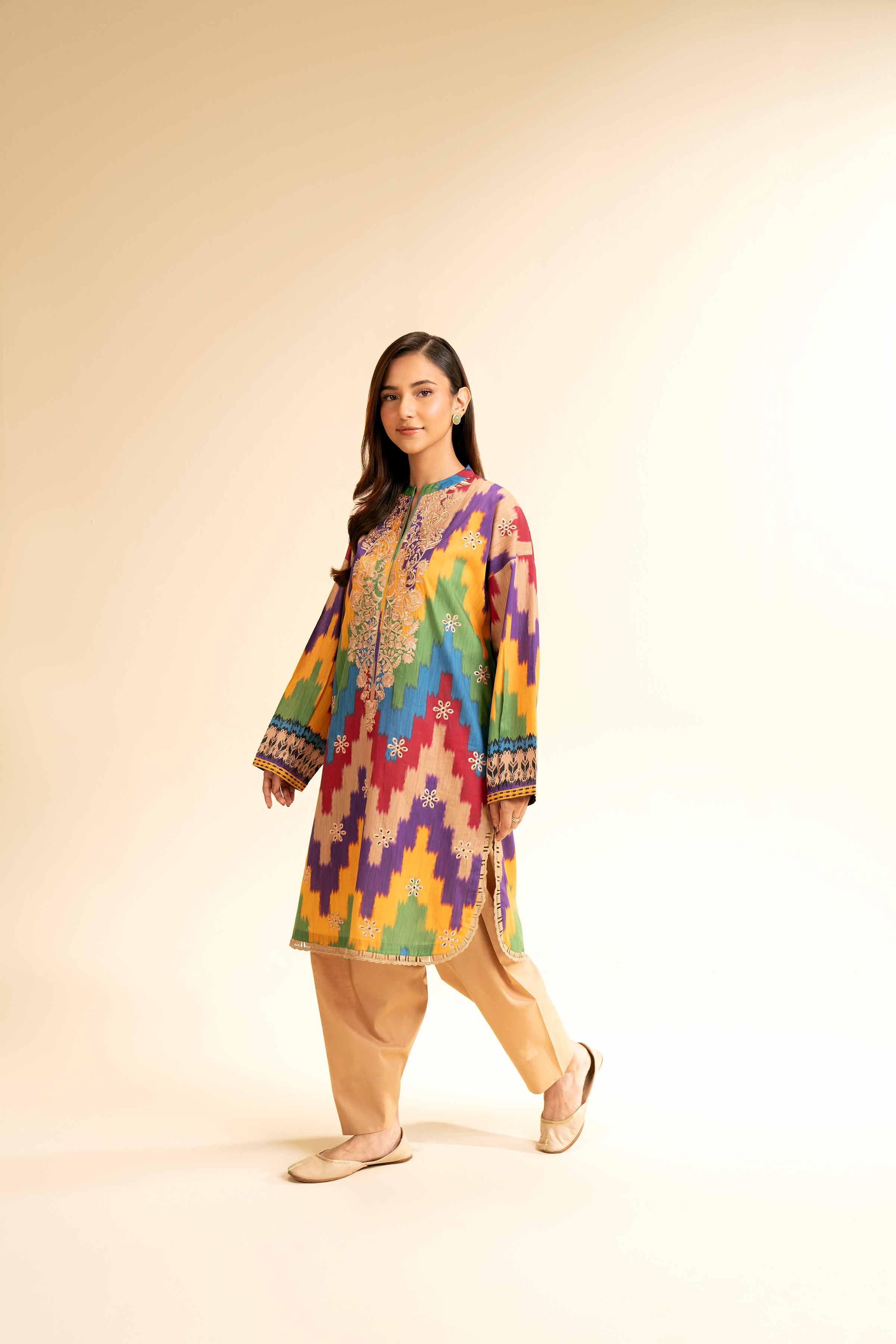 NishatUK - Multi Embroidered  Lawn 2-piece unstitched Dress