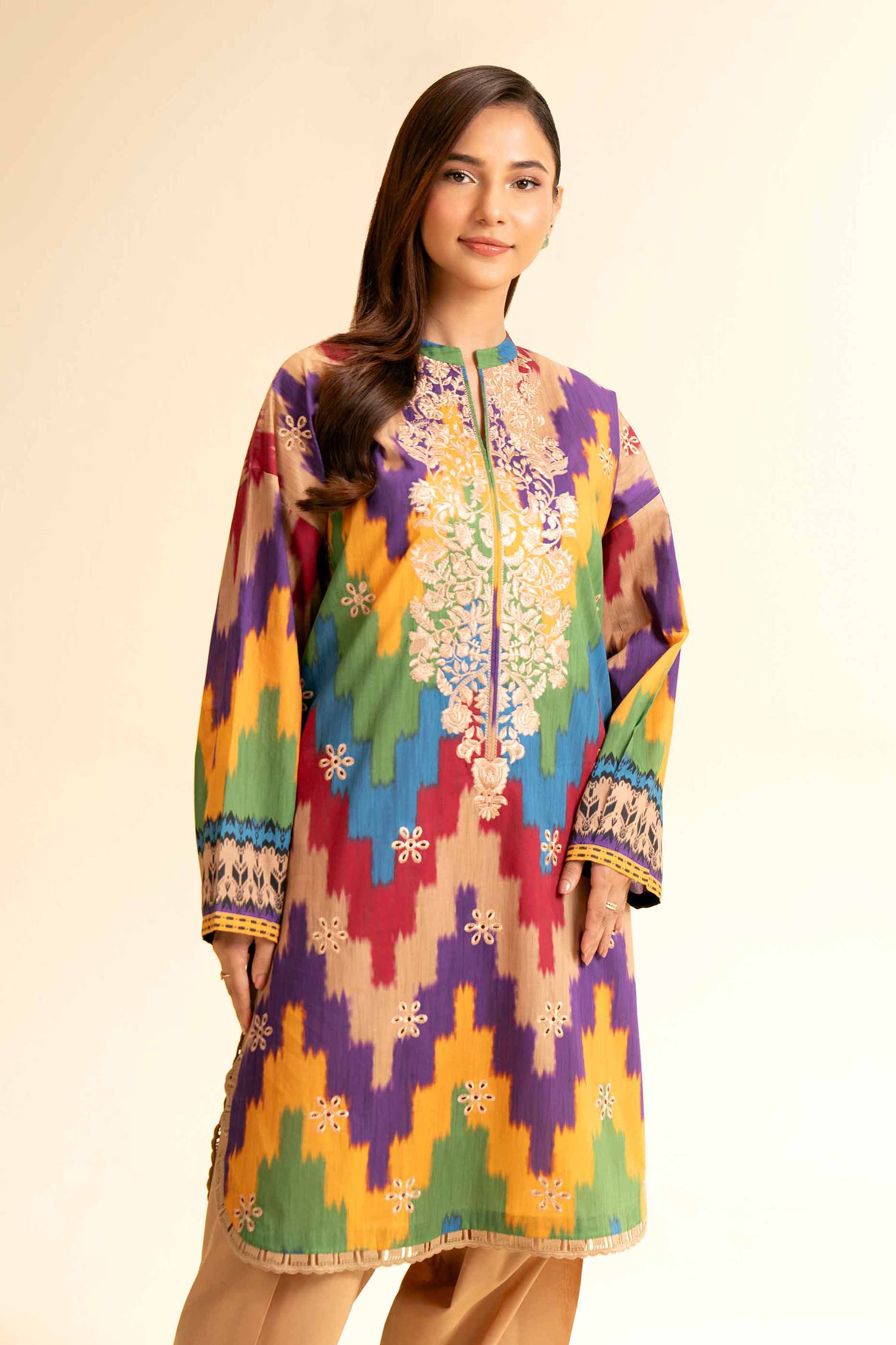 NishatUK - Multi Embroidered  Lawn 2-piece unstitched Dress