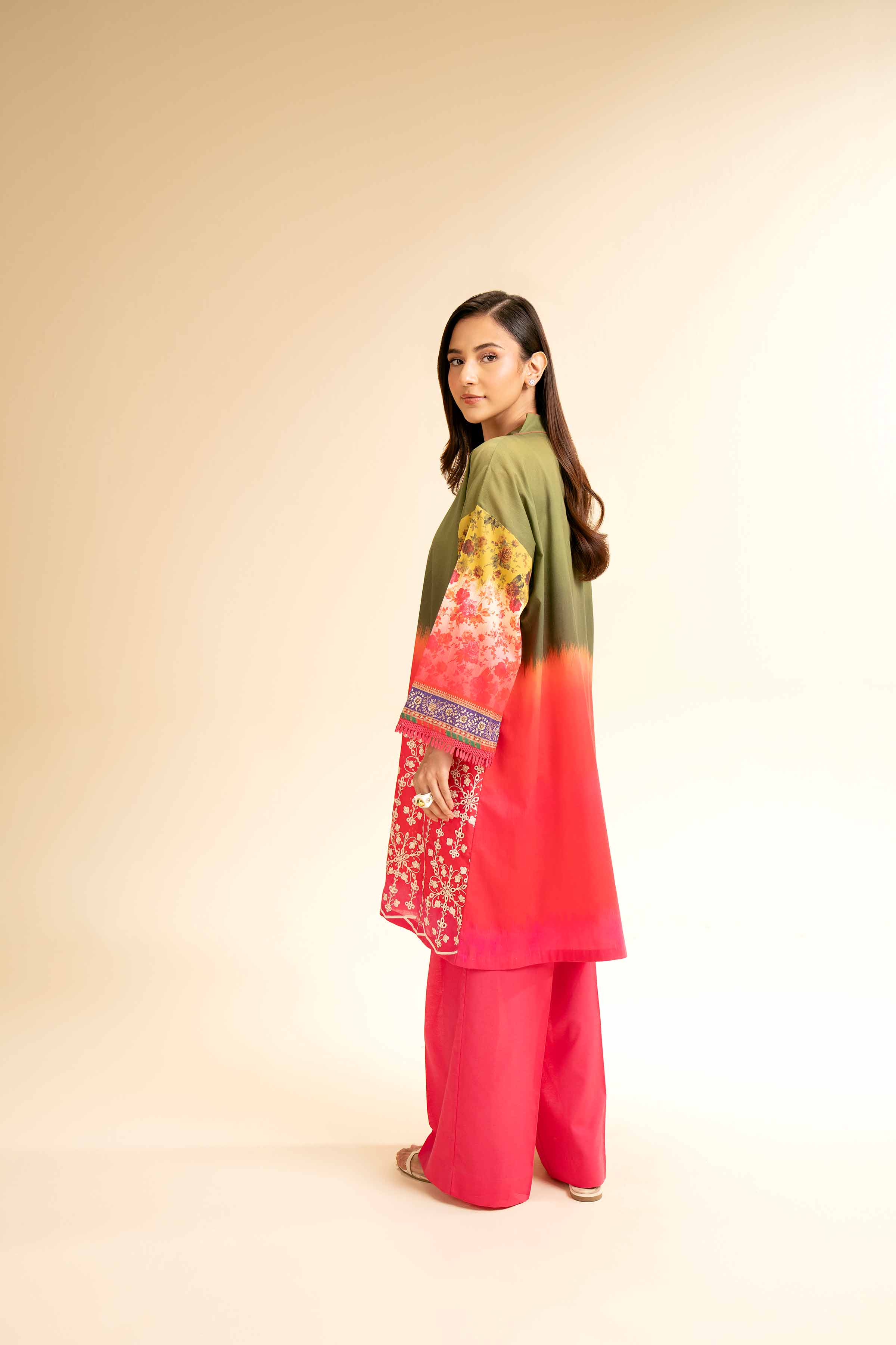 NishatUK - Green Embroidered  Lawn 2-piece unstitched Dress