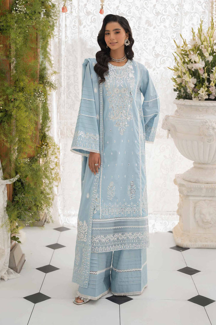 NishatUK - Blue Embroidered  Lawn 3-piece unstitched Suit