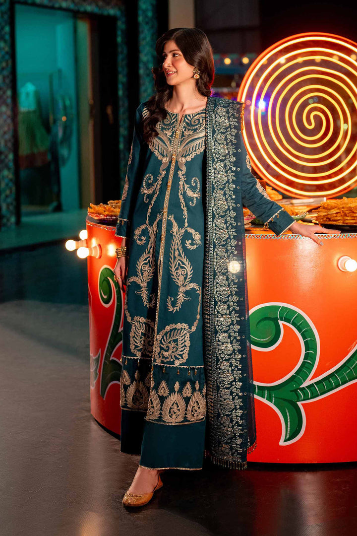 NishatUK - Green Embroidered   Cambric 3-piece unstitched Suit