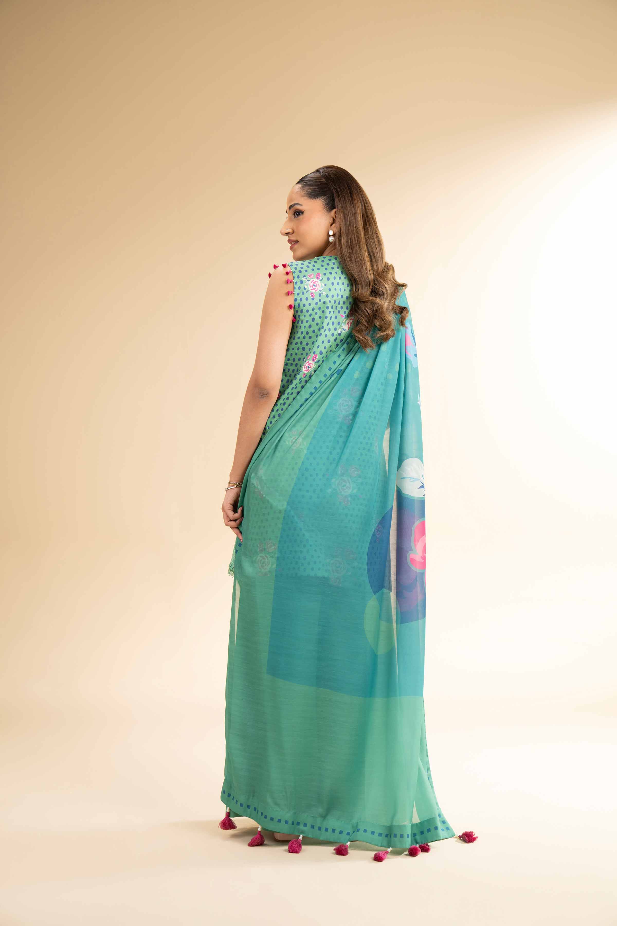 NishatUK - Green Printed Lawn 3-piece unstitched Suit