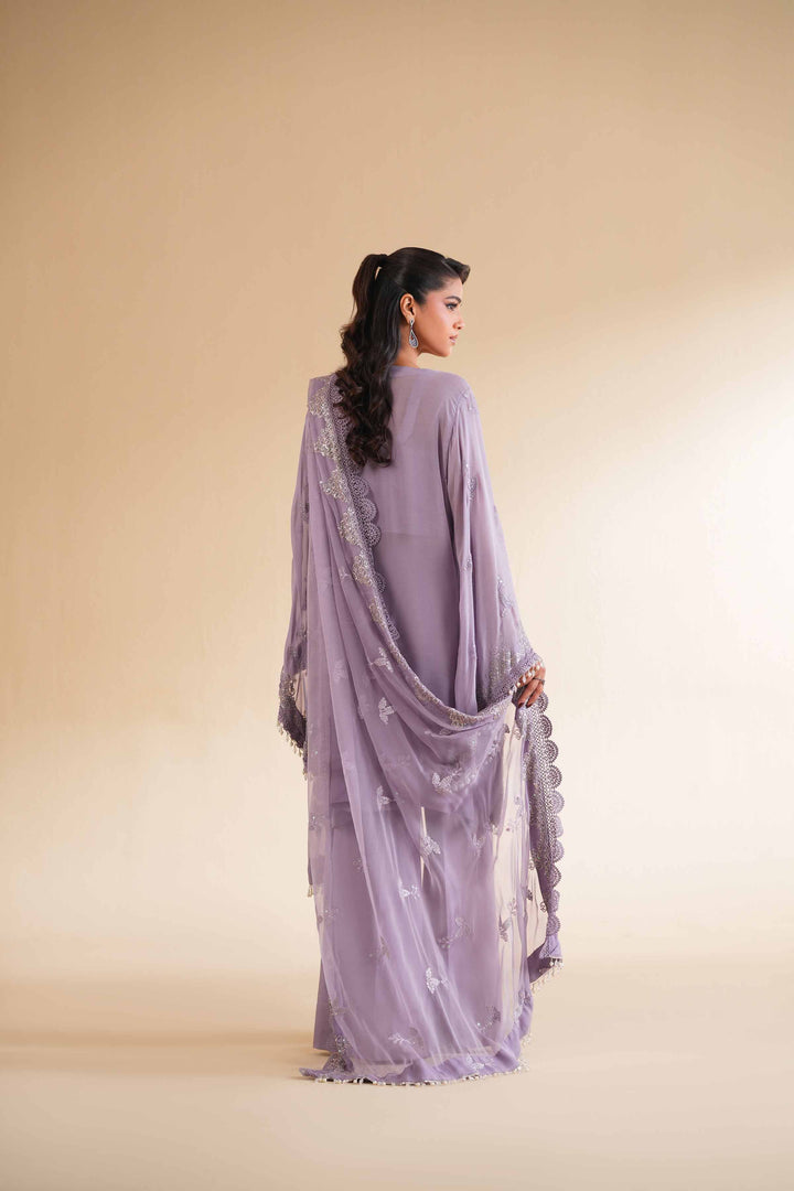 NishatUK - Purple Embroidered   Chicken Kari 3-piece unstitched Suit