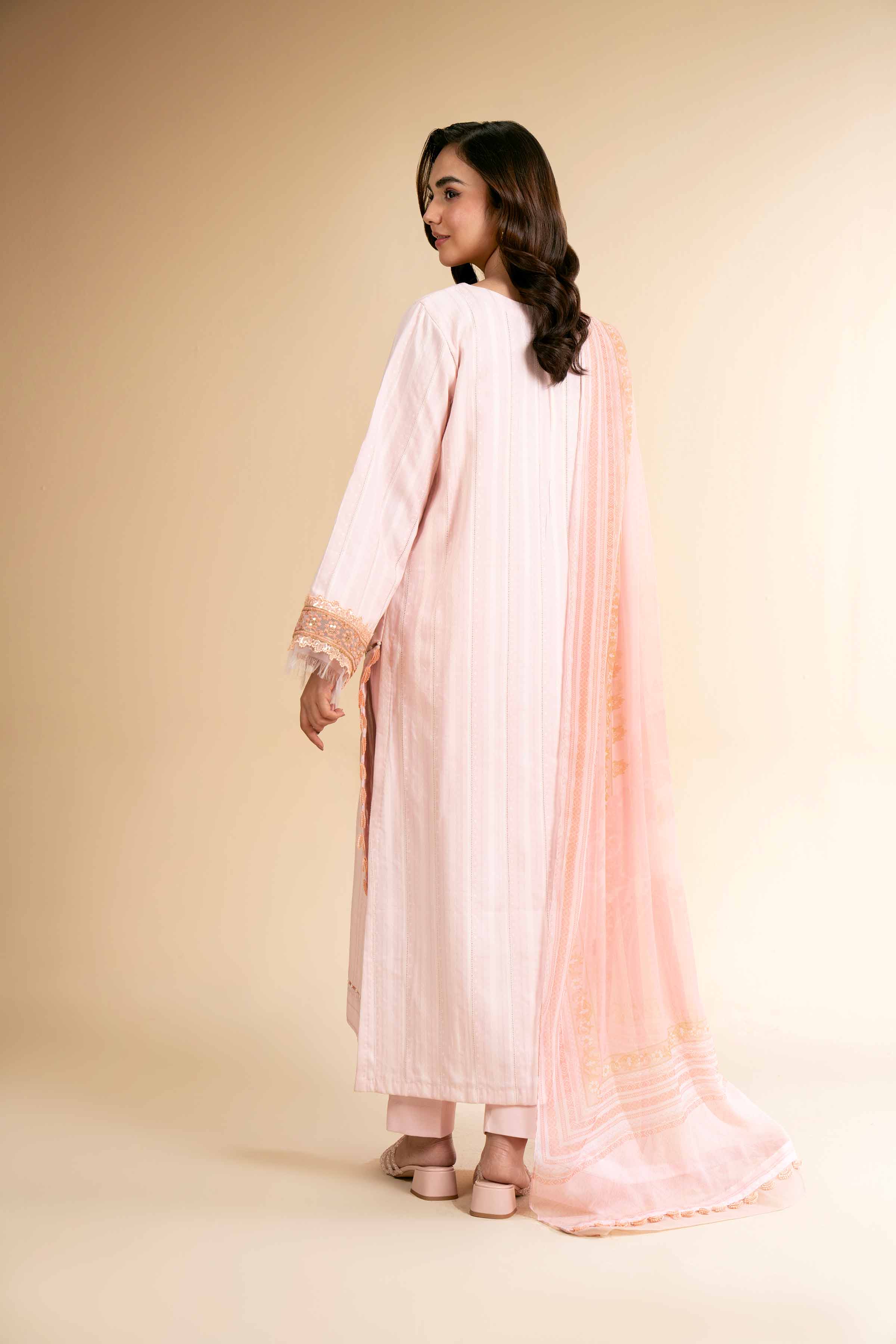 Nishat UK - Pink Printed Jacquard 2 Pieces unstitched suit