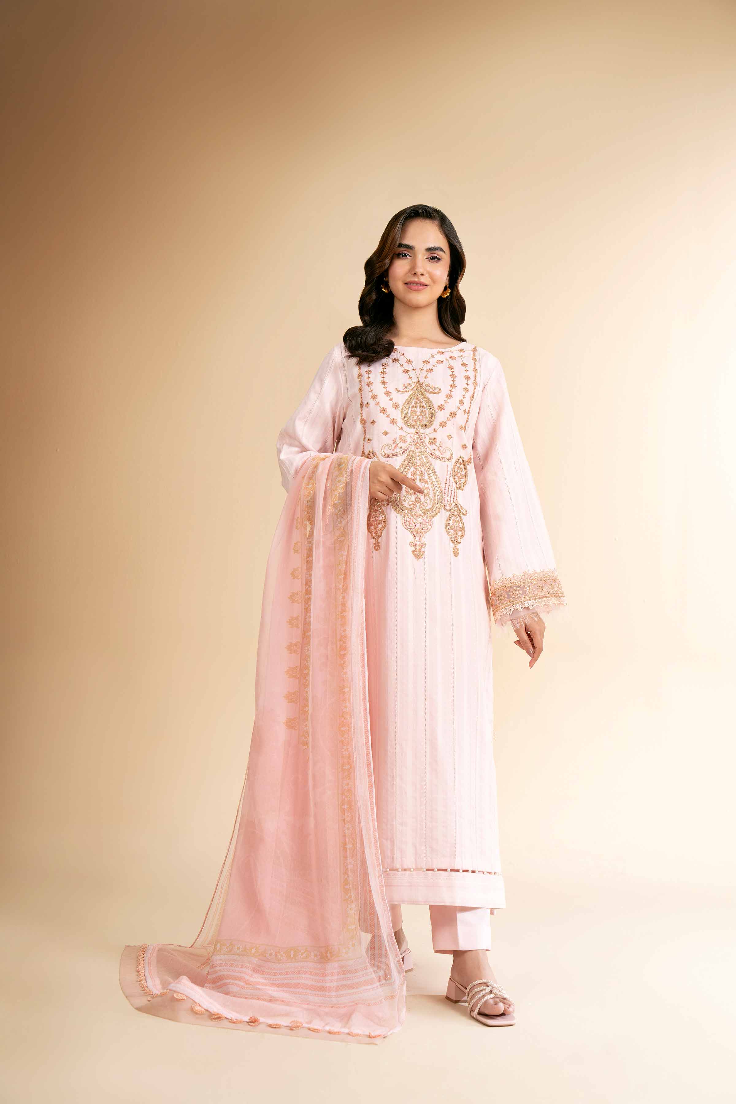 Nishat UK - Pink Printed Jacquard 2 Pieces unstitched suit
