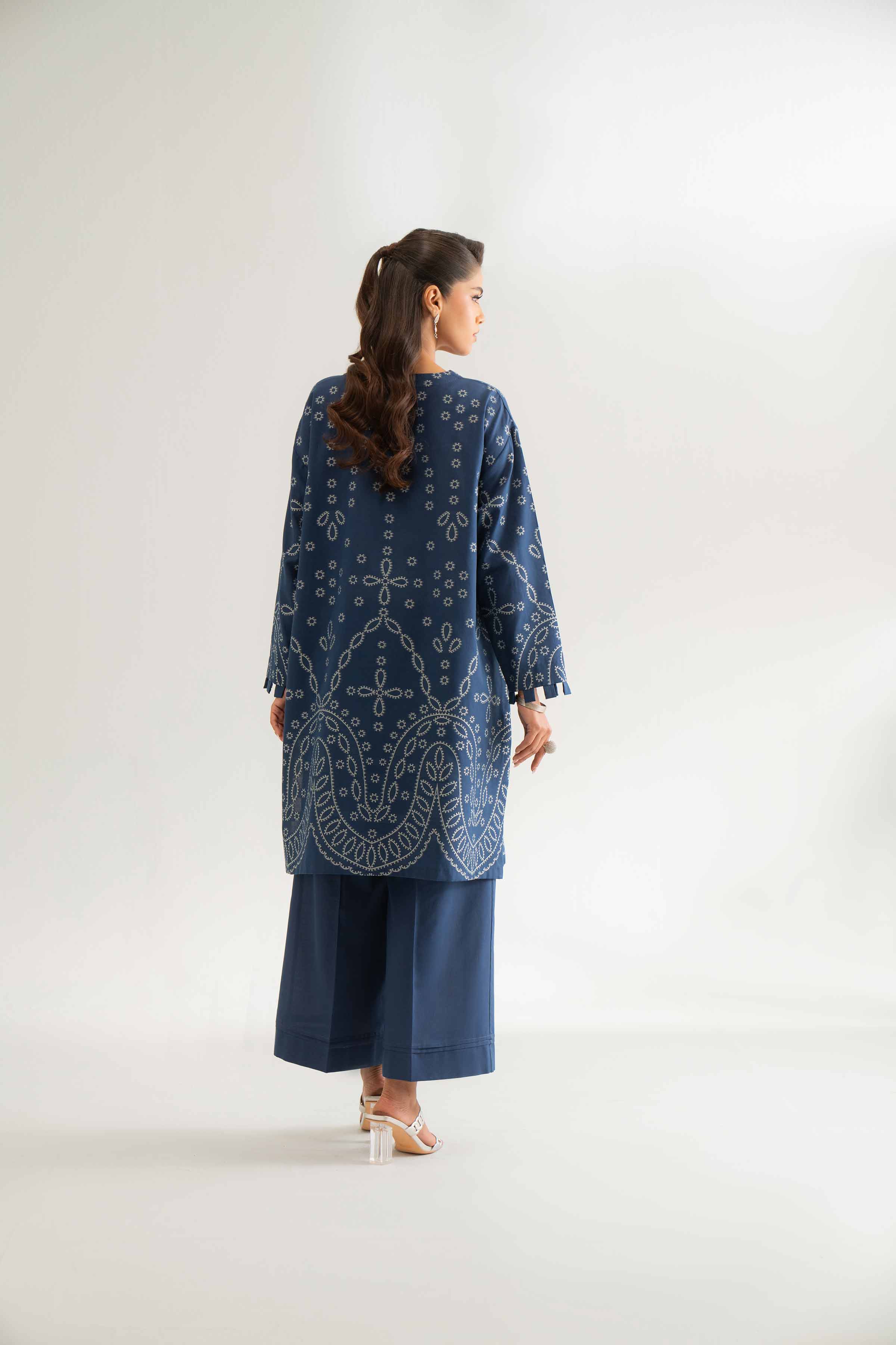 Nishat UK - Blue Solids Jacquard 2 Pieces unstitched suit