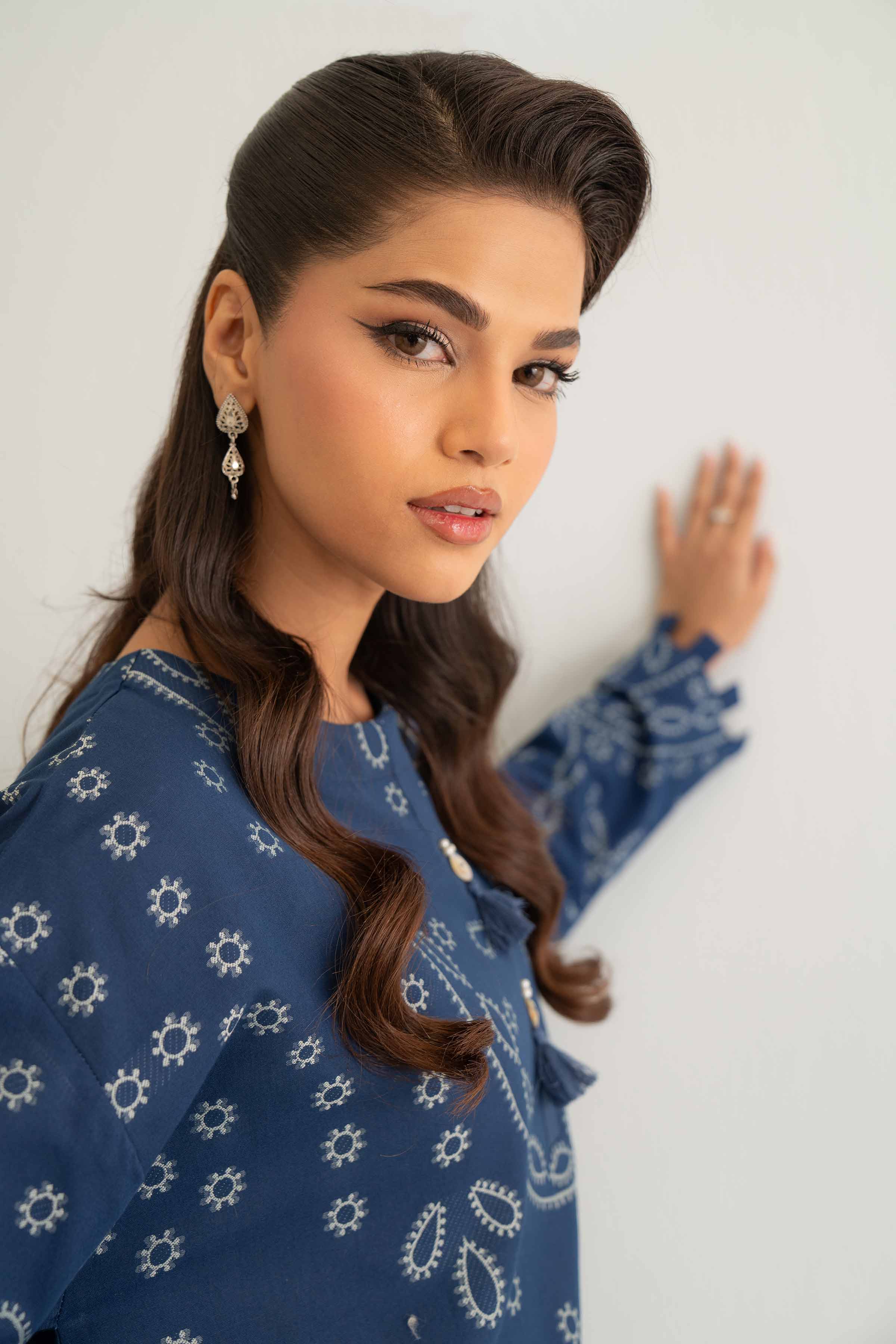 Nishat UK - Blue Solids Jacquard 2 Pieces unstitched suit