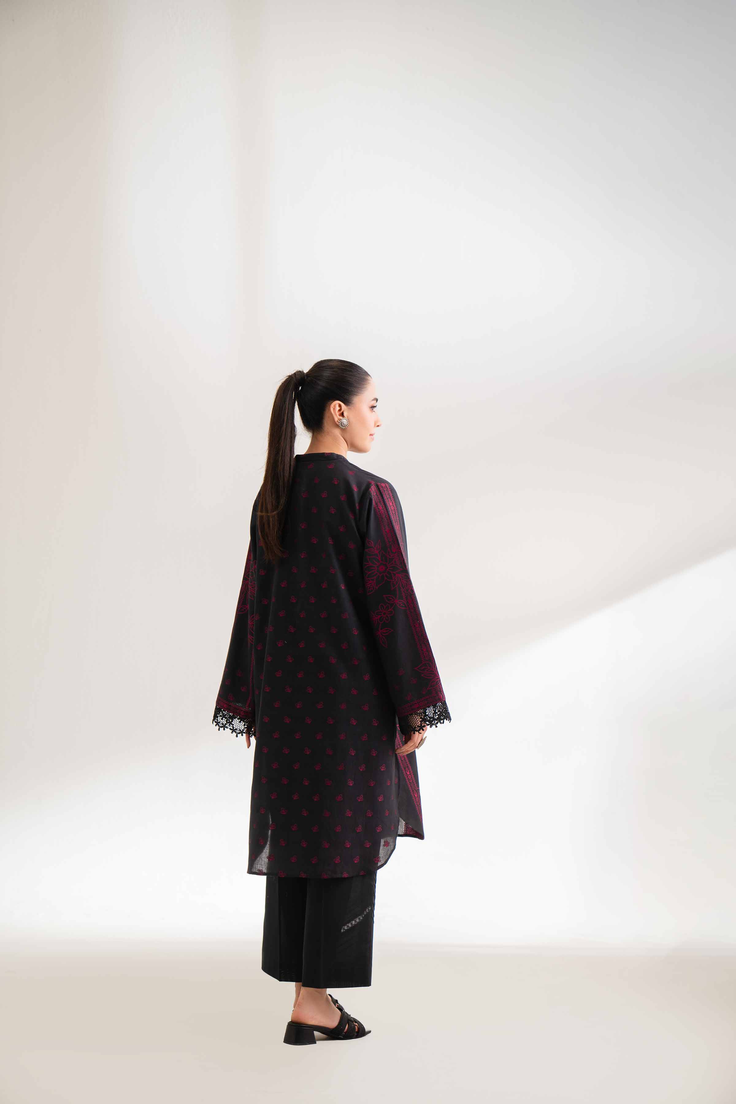 Nishat UK - Black Solids Jacquard 2 Pieces unstitched suit