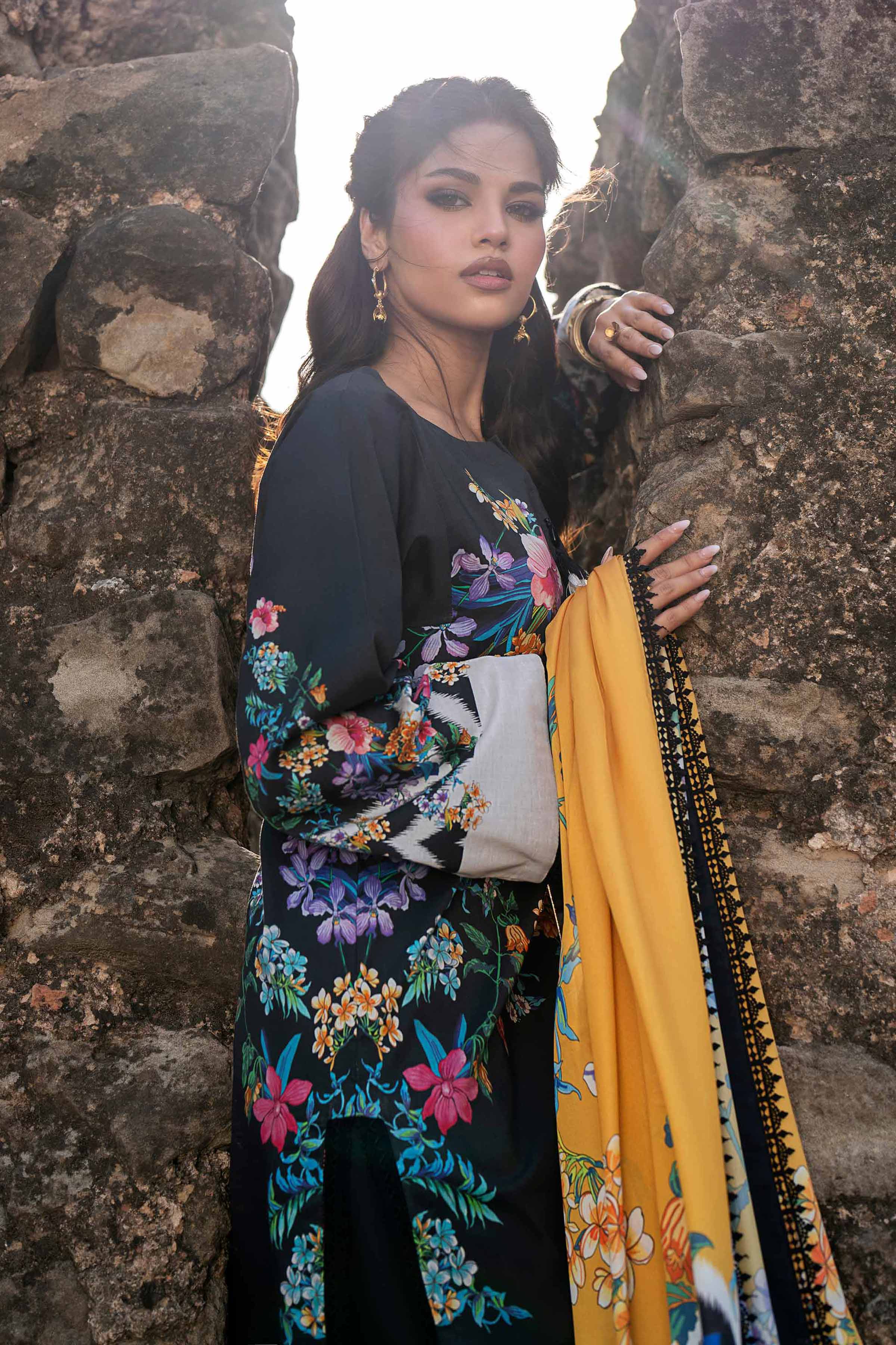 Nishat UK - Black Embroidered Lawn 3 Pieces unstitched suit