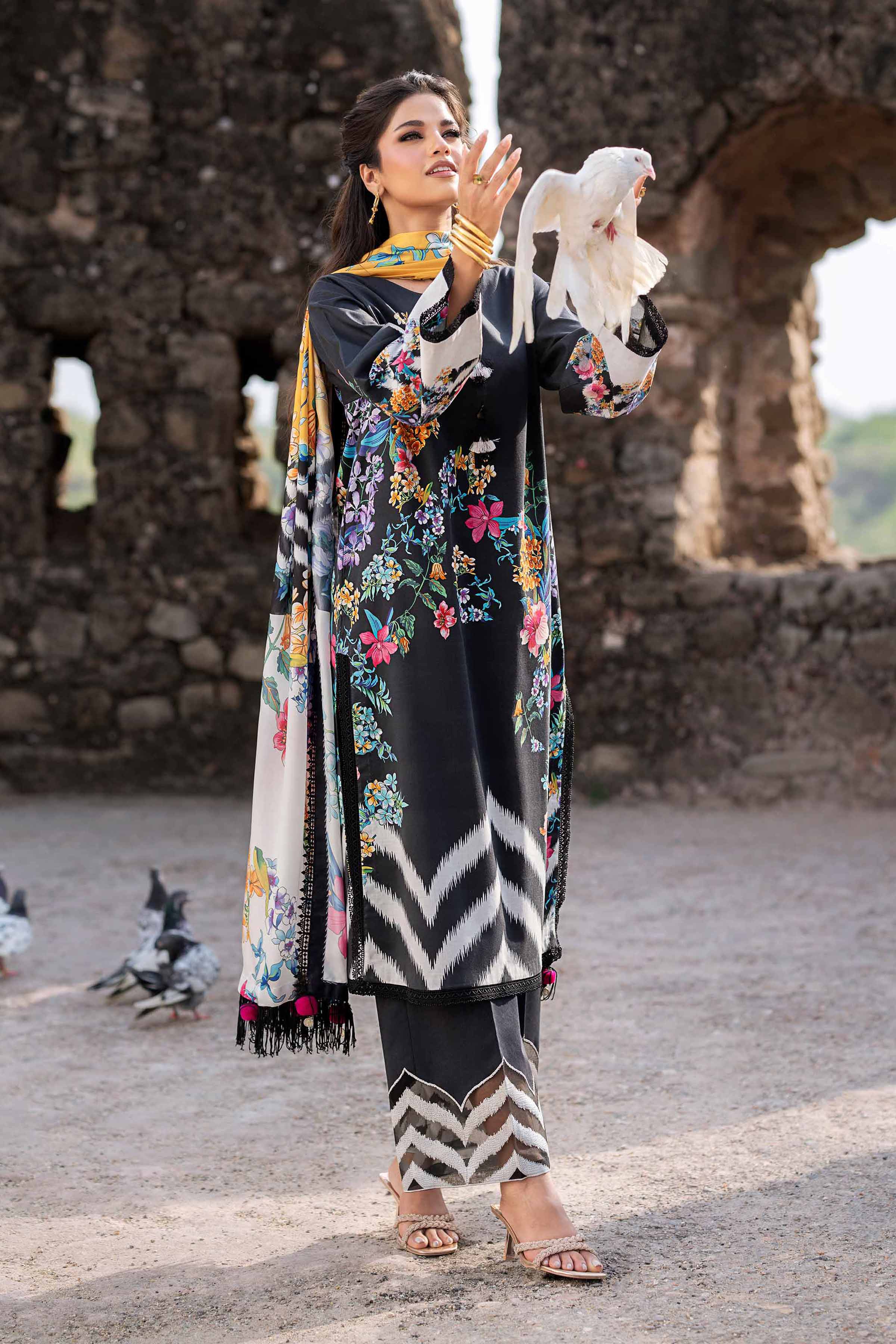 Nishat UK - Black Embroidered Lawn 3 Pieces unstitched suit