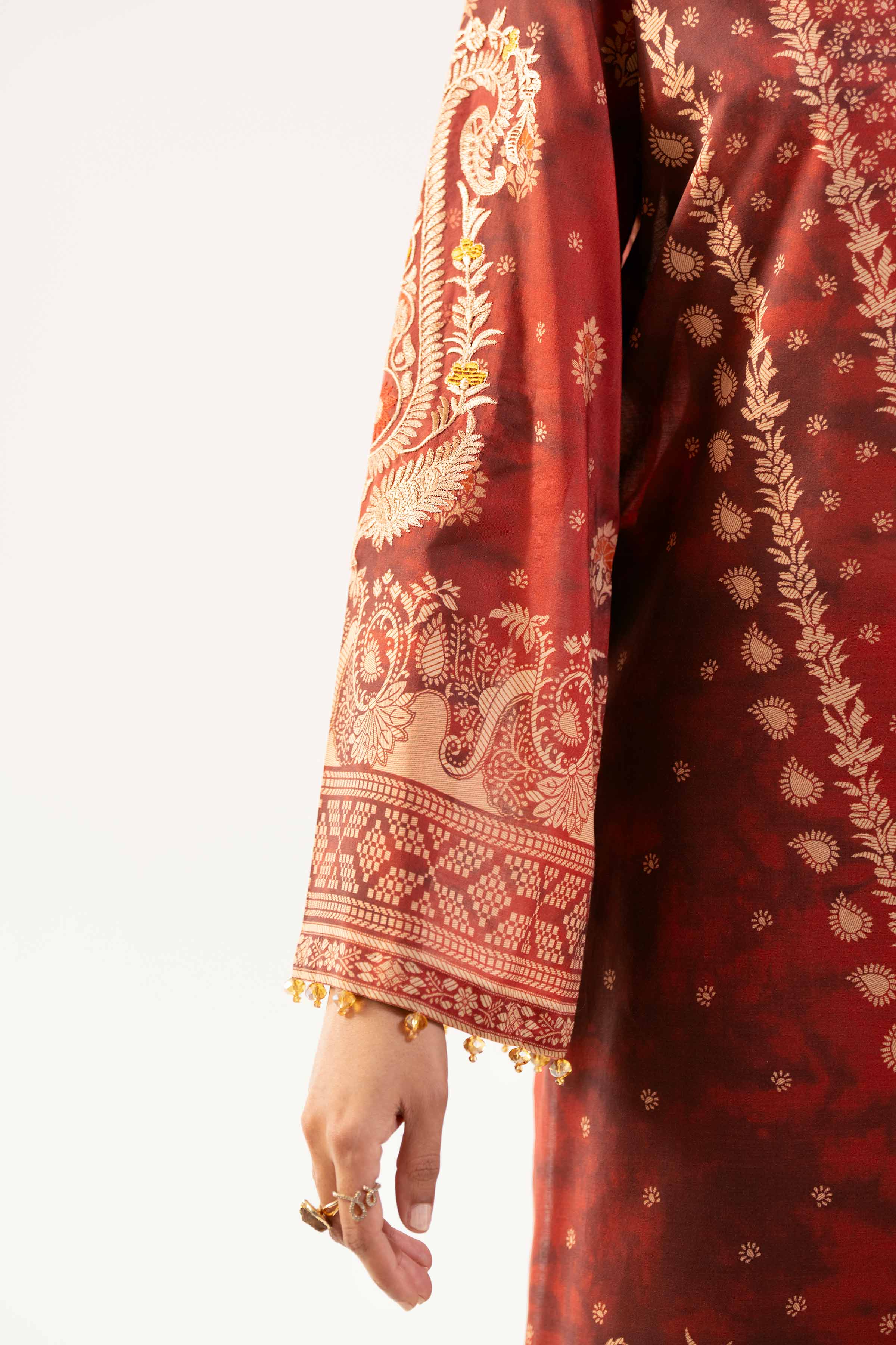 Nishat UK - Red Embroidered Lawn 3 Pieces unstitched suit