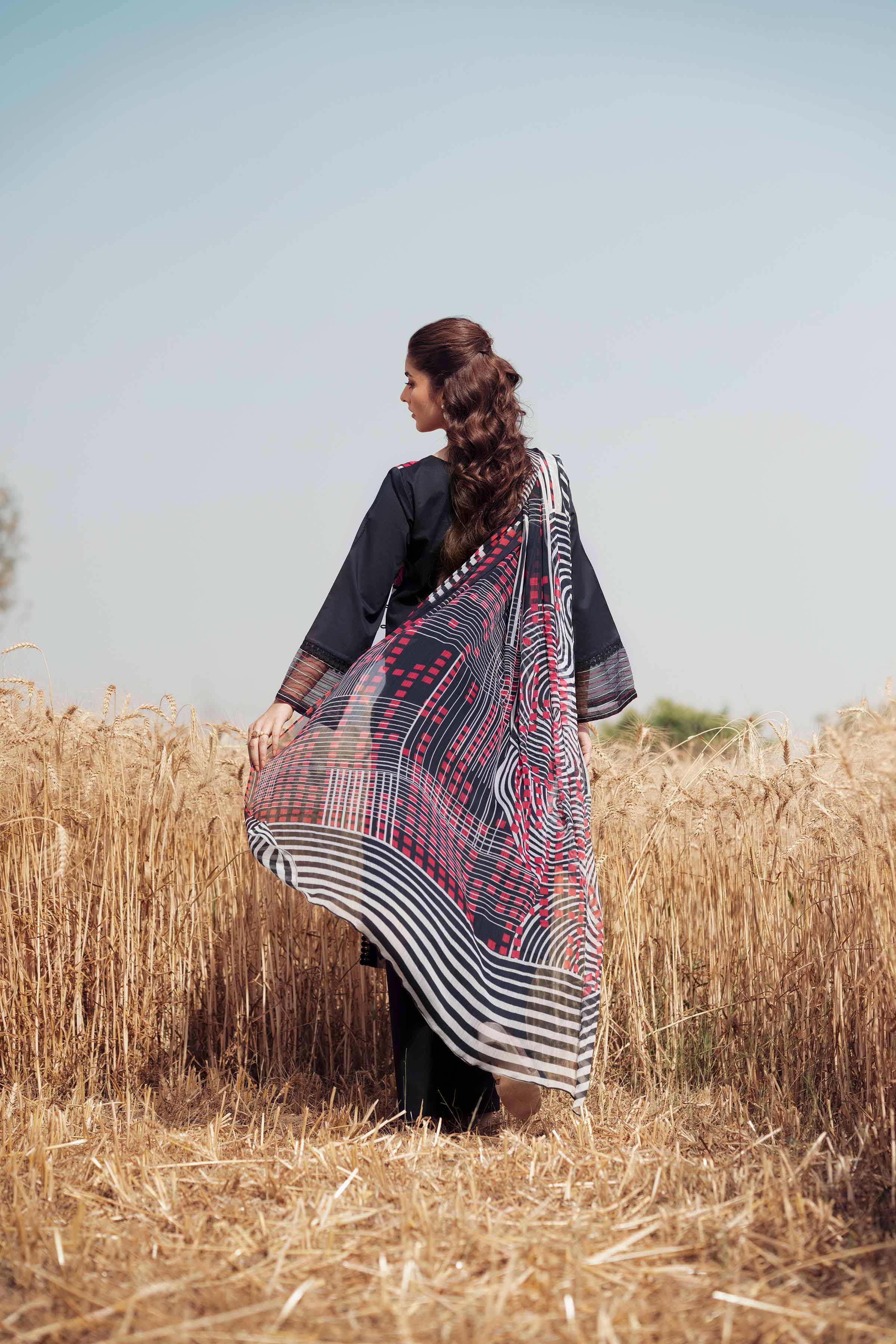 Nishat UK - Black Embroidered Cambric 3 Pieces unstitched suit