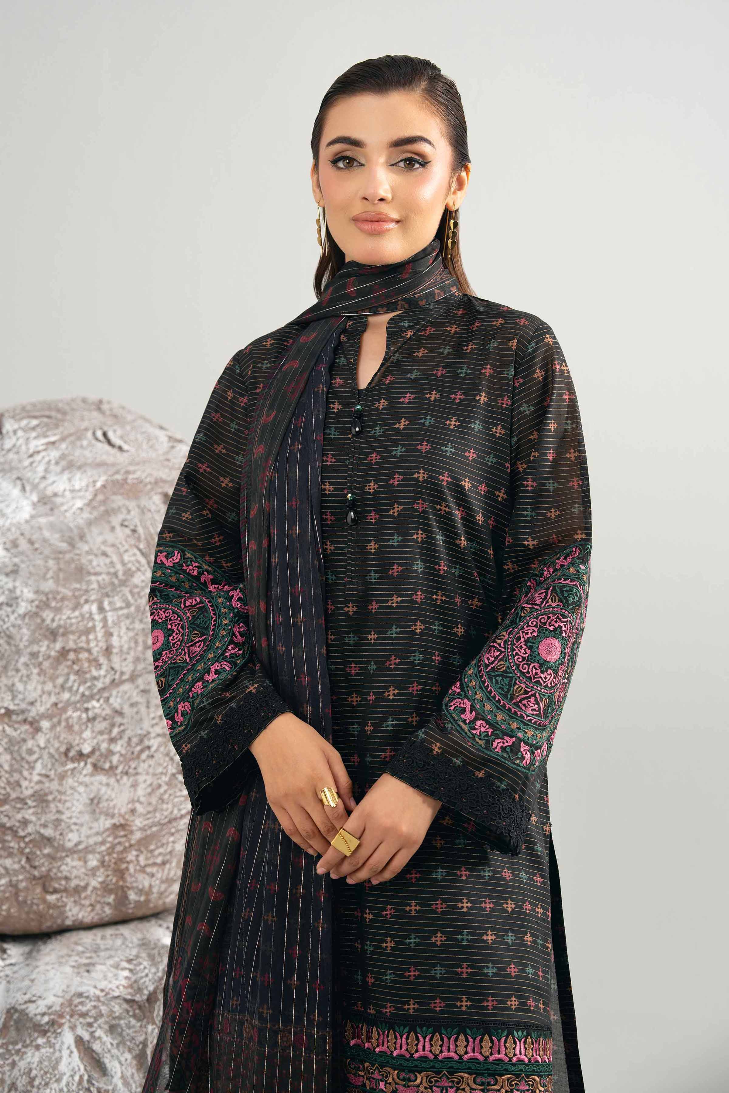 Nishat UK - Black Embroidered Lawn 3 Pieces unstitched suit
