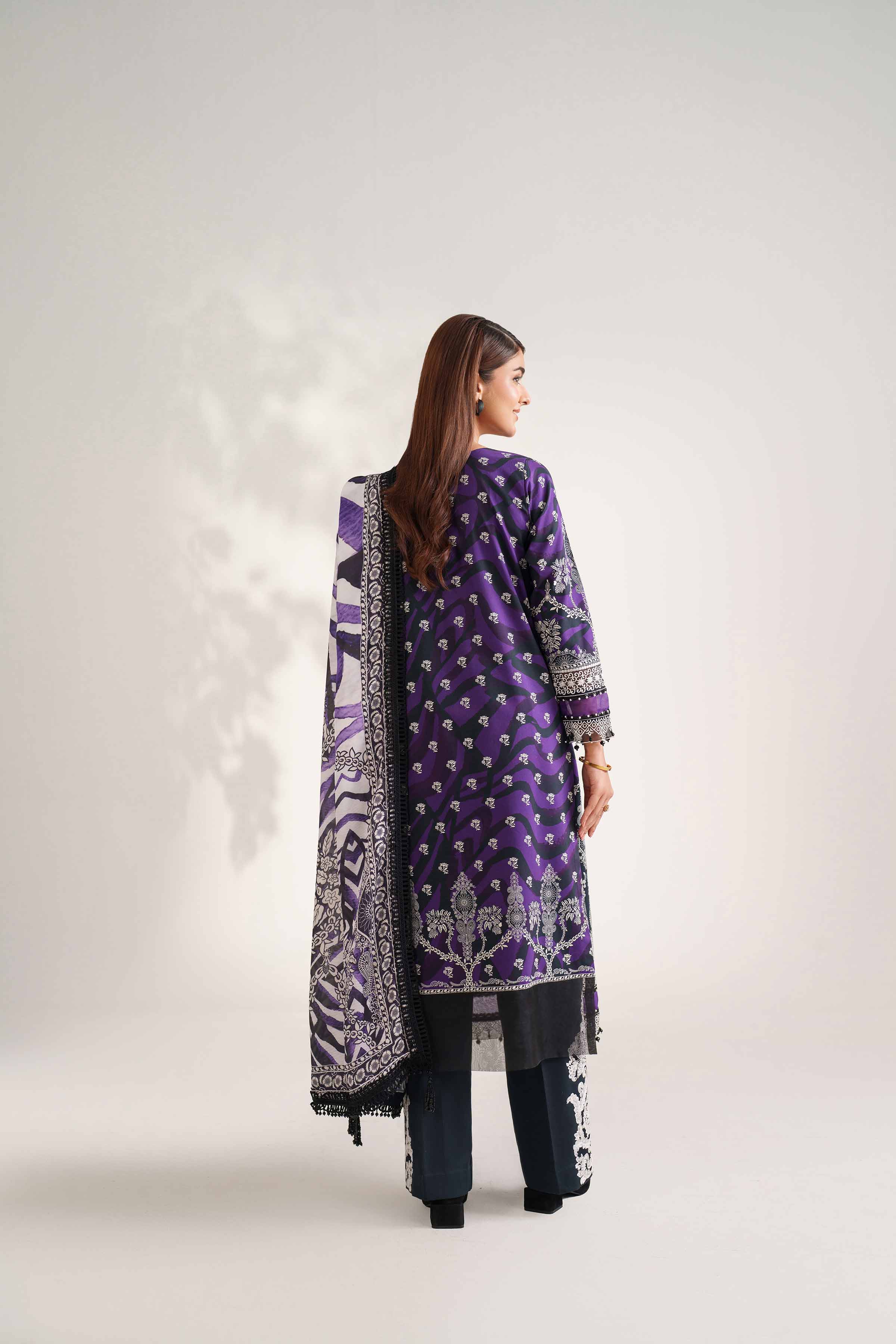 Nishat UK - Purple Embroidered Cambric 3 Pieces unstitched suit