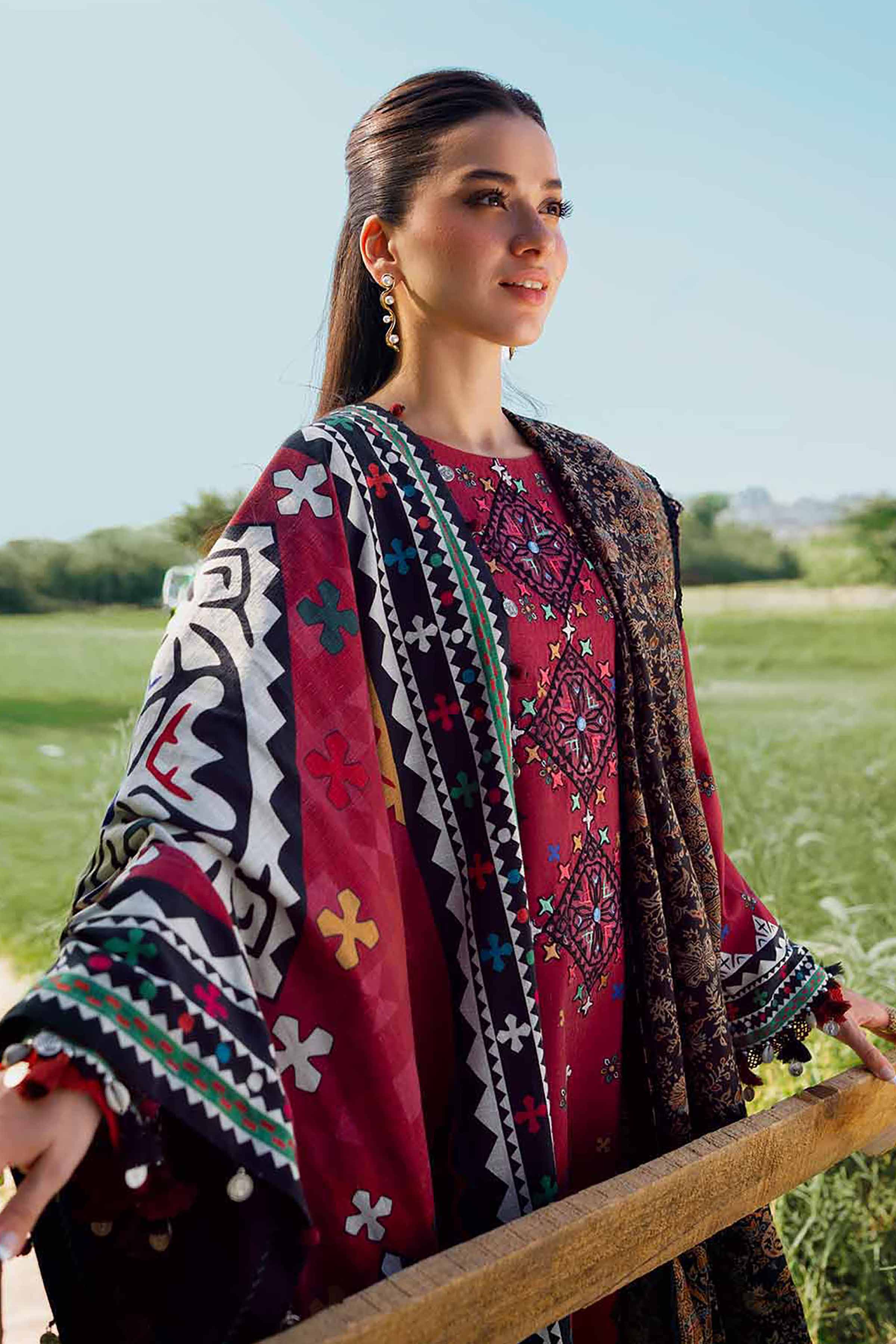 Nishat UK - Pink Embroidered Jacquard 3 Pieces unstitched suit
