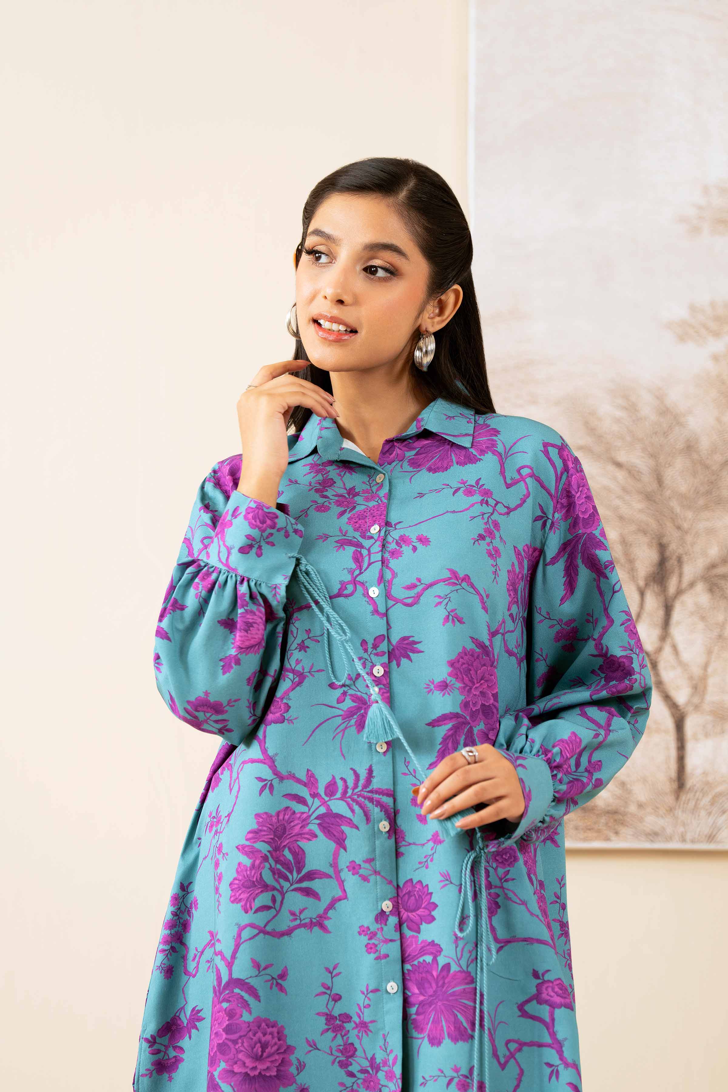 Nishat UK - Green Printed Linen 2 Pieces unstitched suit