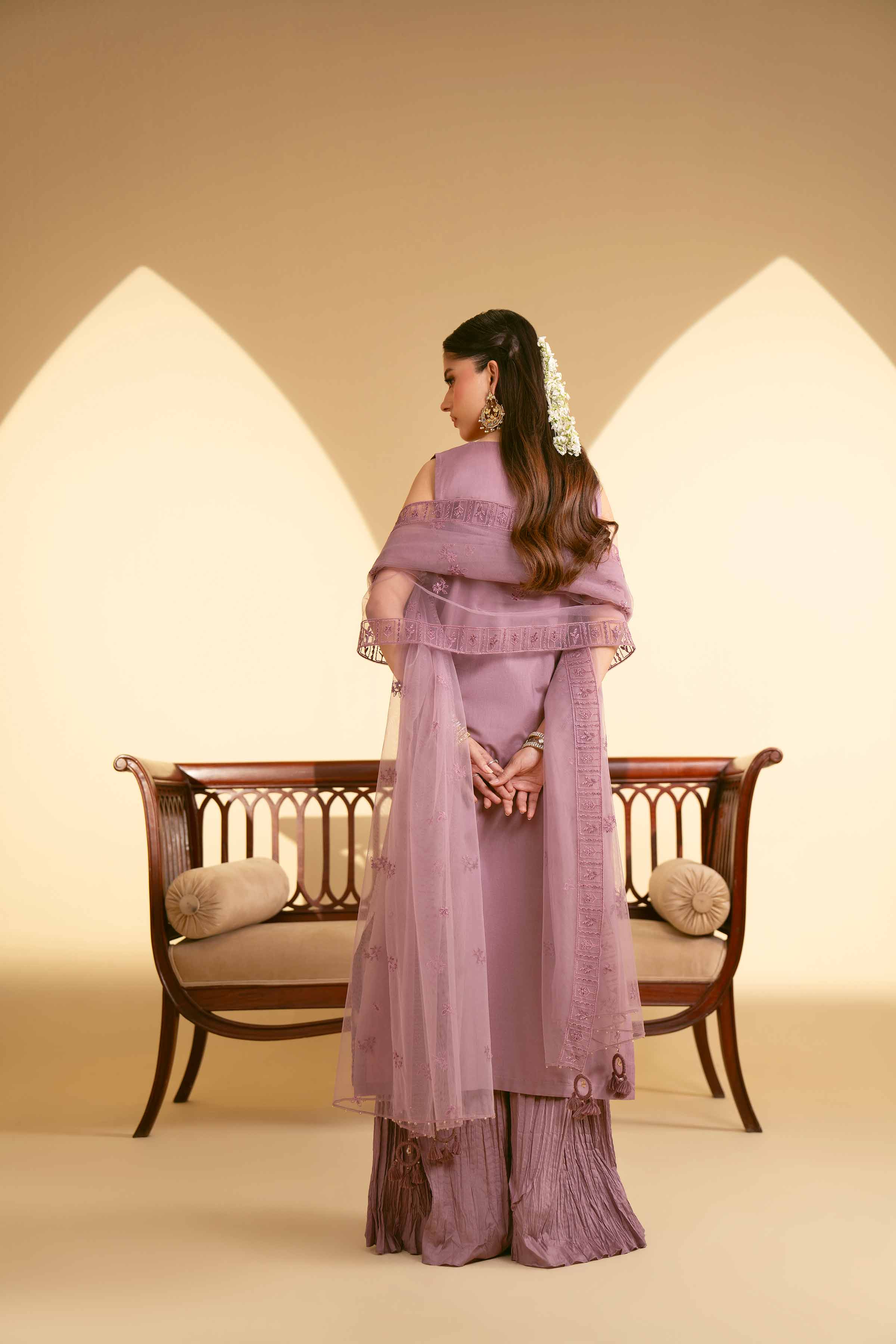 NishatUK - Purple Embroidered   Cambric 3-piece unstitched Suit