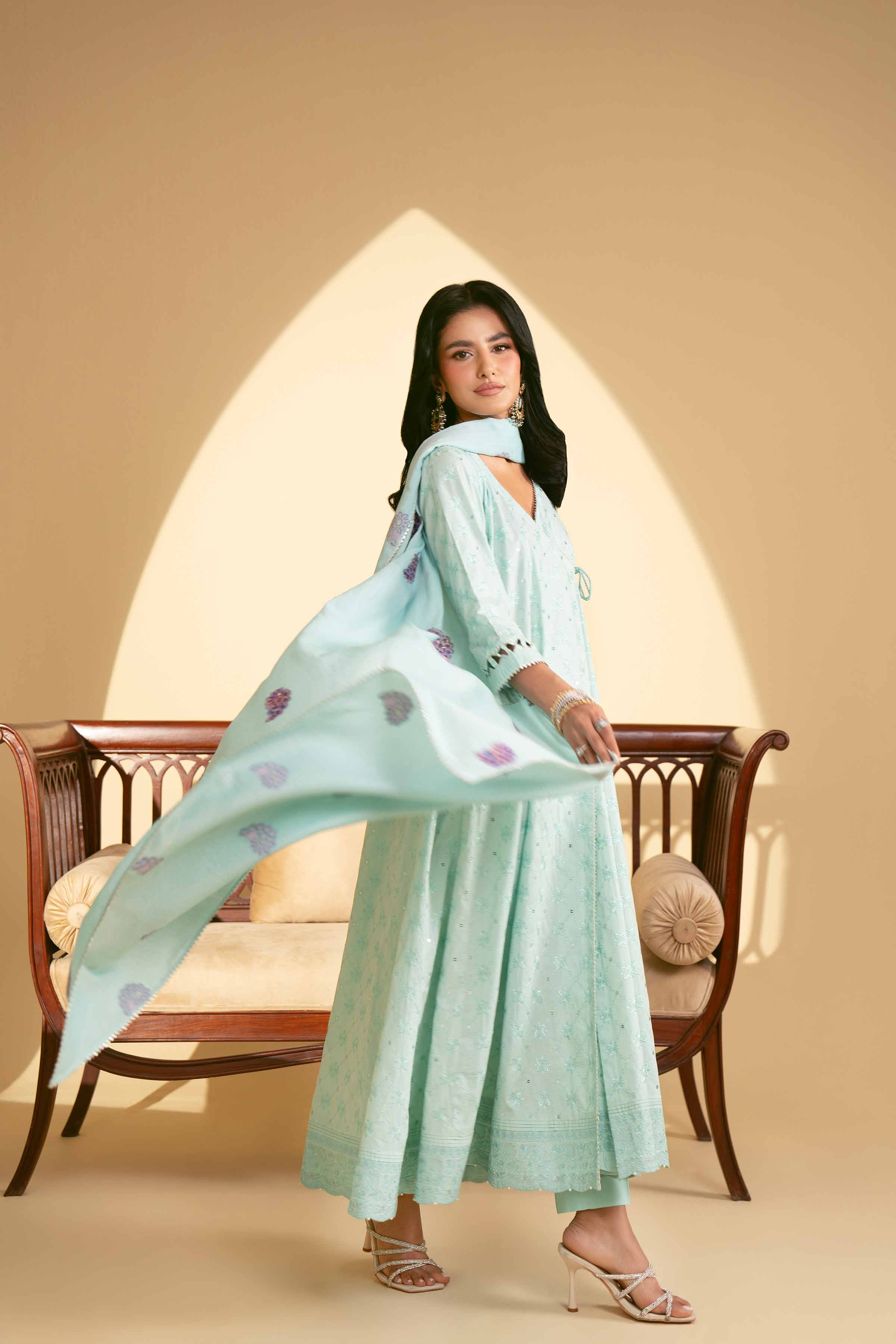 NishatUK - Aqua Embroidered   Cambric 3-piece unstitched Suit