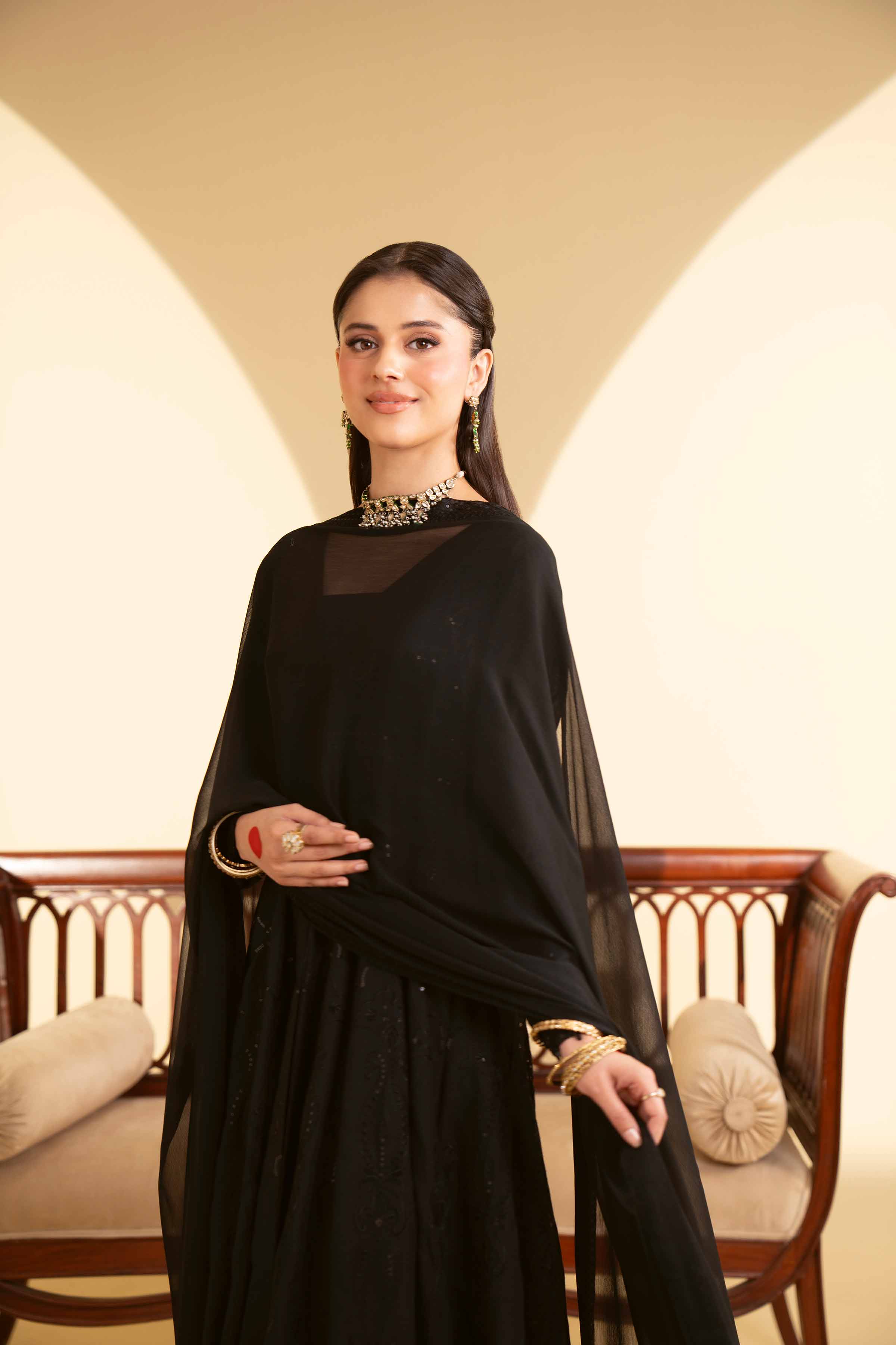 NishatUK - Black Embroidered  Lawn 2-piece unstitched Dress