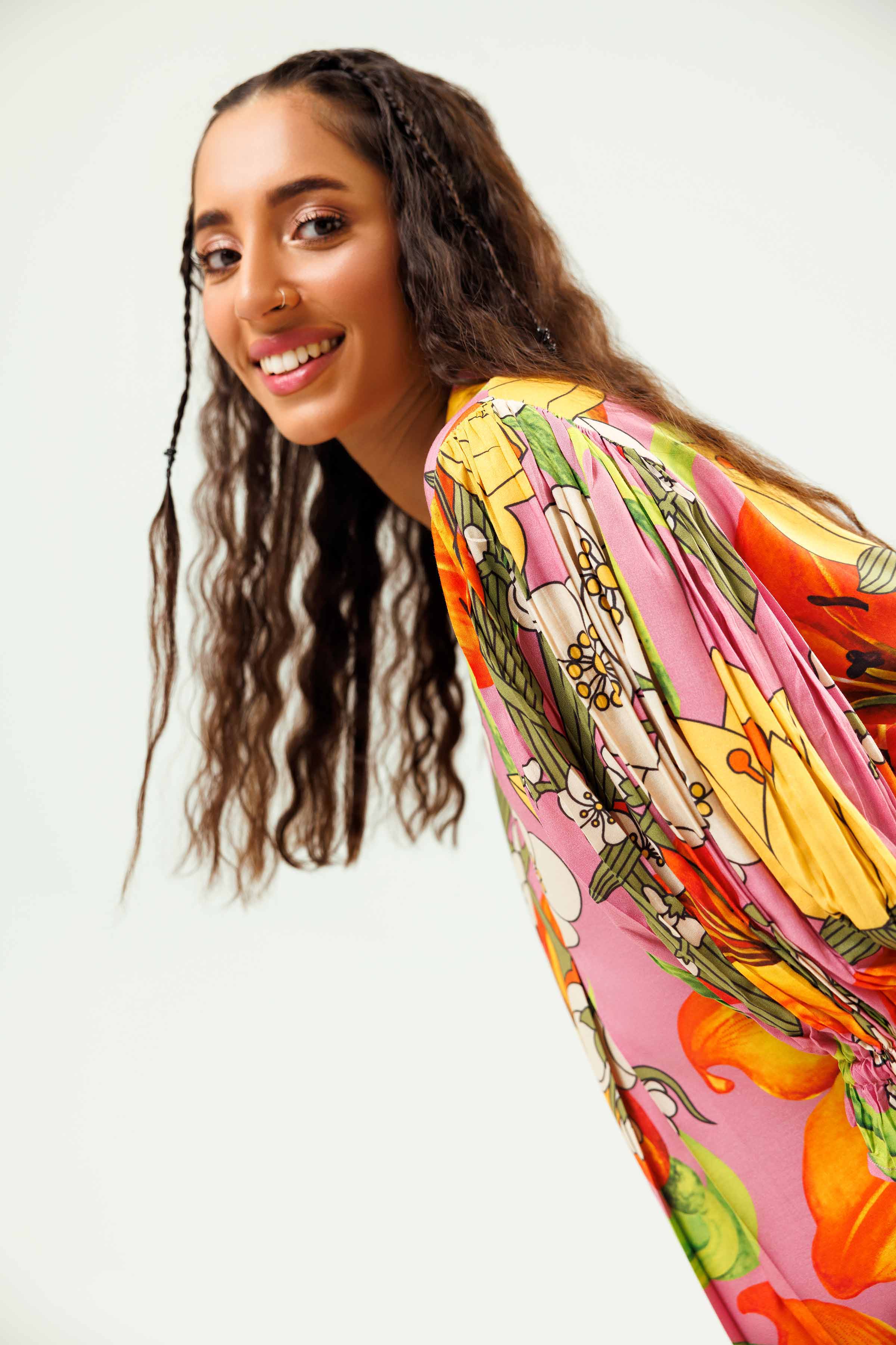 NishatUK - Brown Printed Lawn 1-piece ready to wear Long Dress