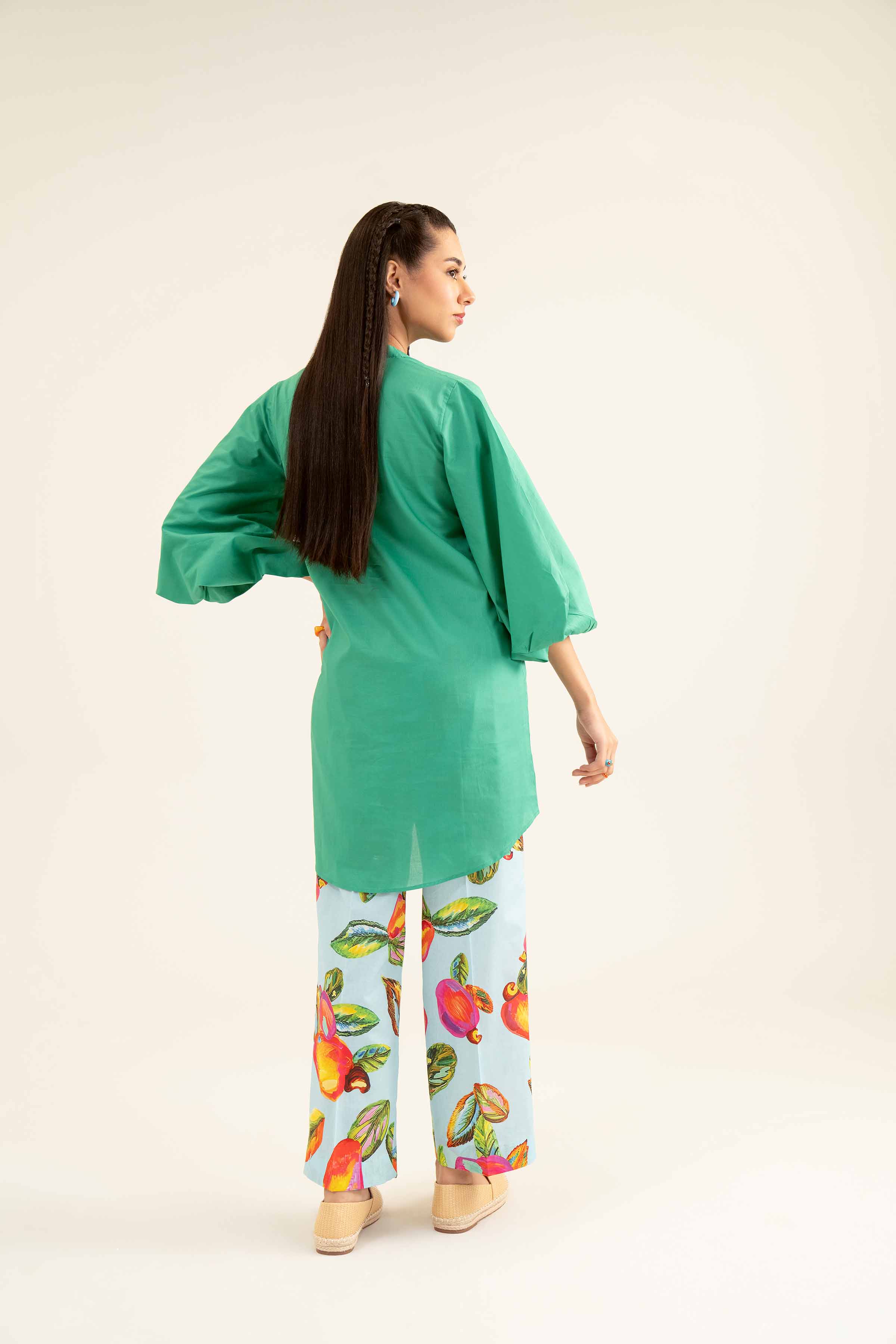 NishatUK - Brown Printed  Cambric 2-piece ready to wear Dress