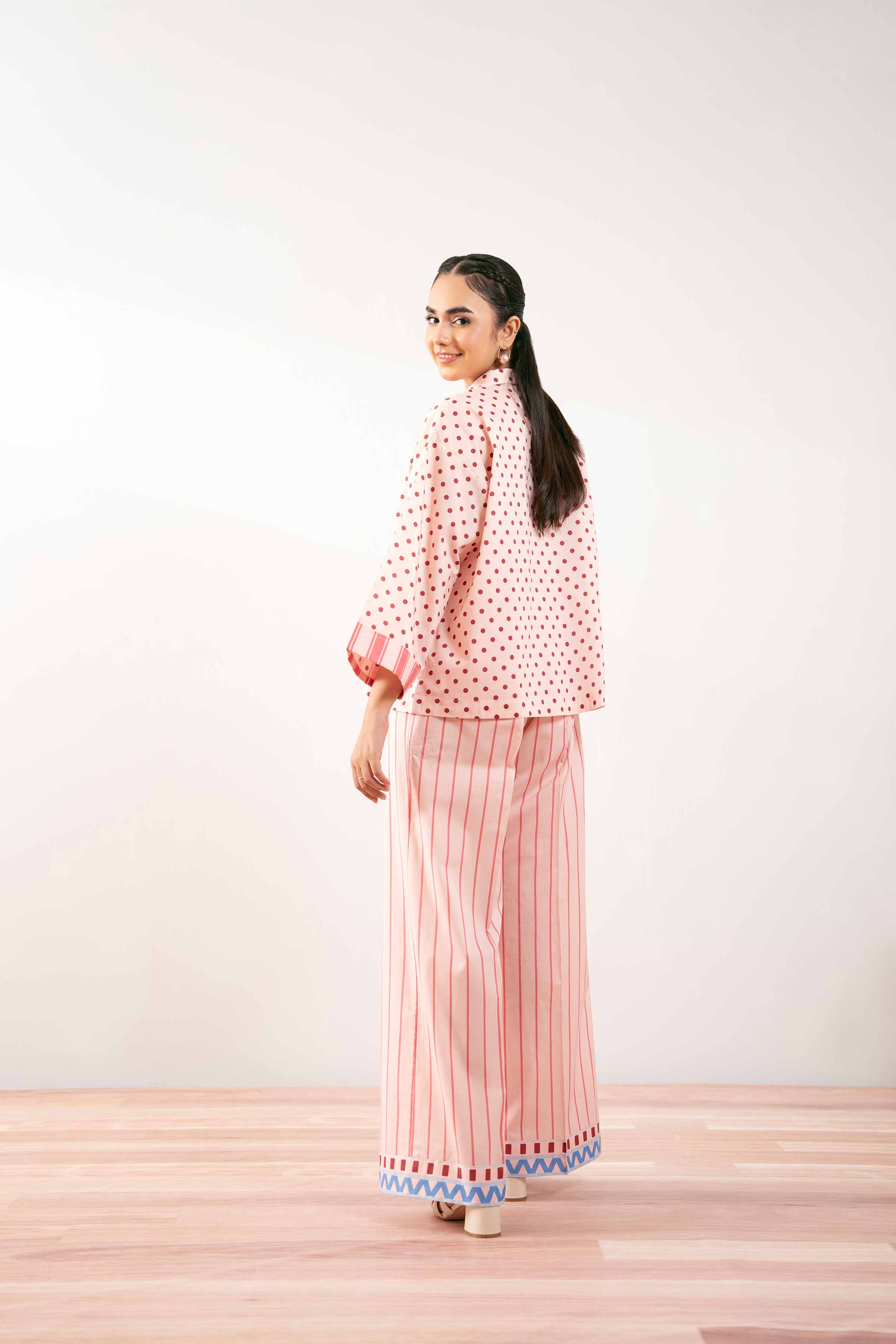 NishatUK - Peach Printed  Cambric 2-piece ready to wear Dress