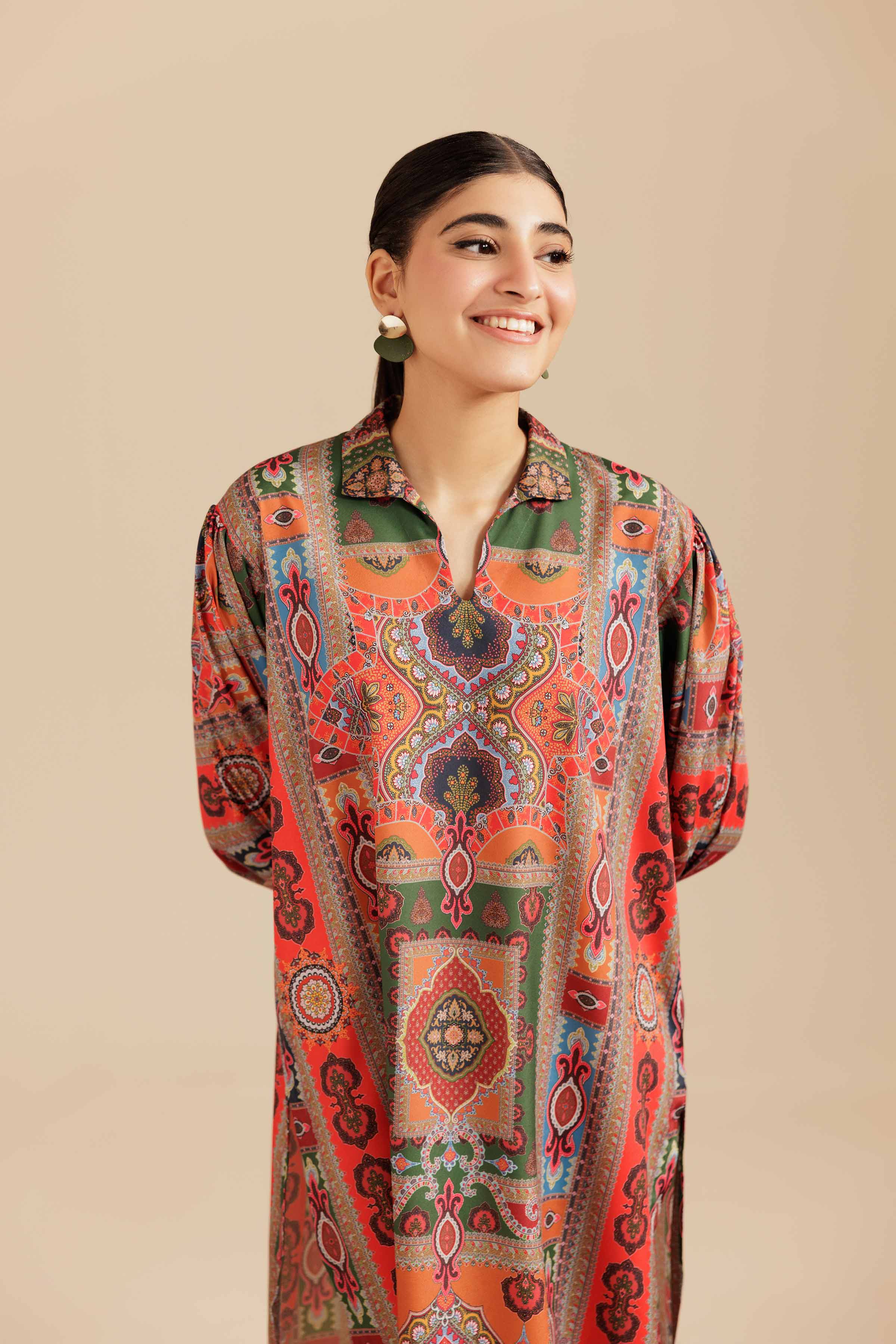 NishatUK - Multi  Grip Silk 1-piece ready to wear Tunic
