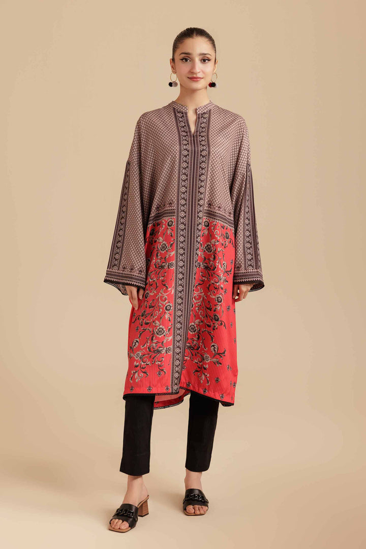 NishatUK - Red  Silk 1-piece ready to wear Tunic