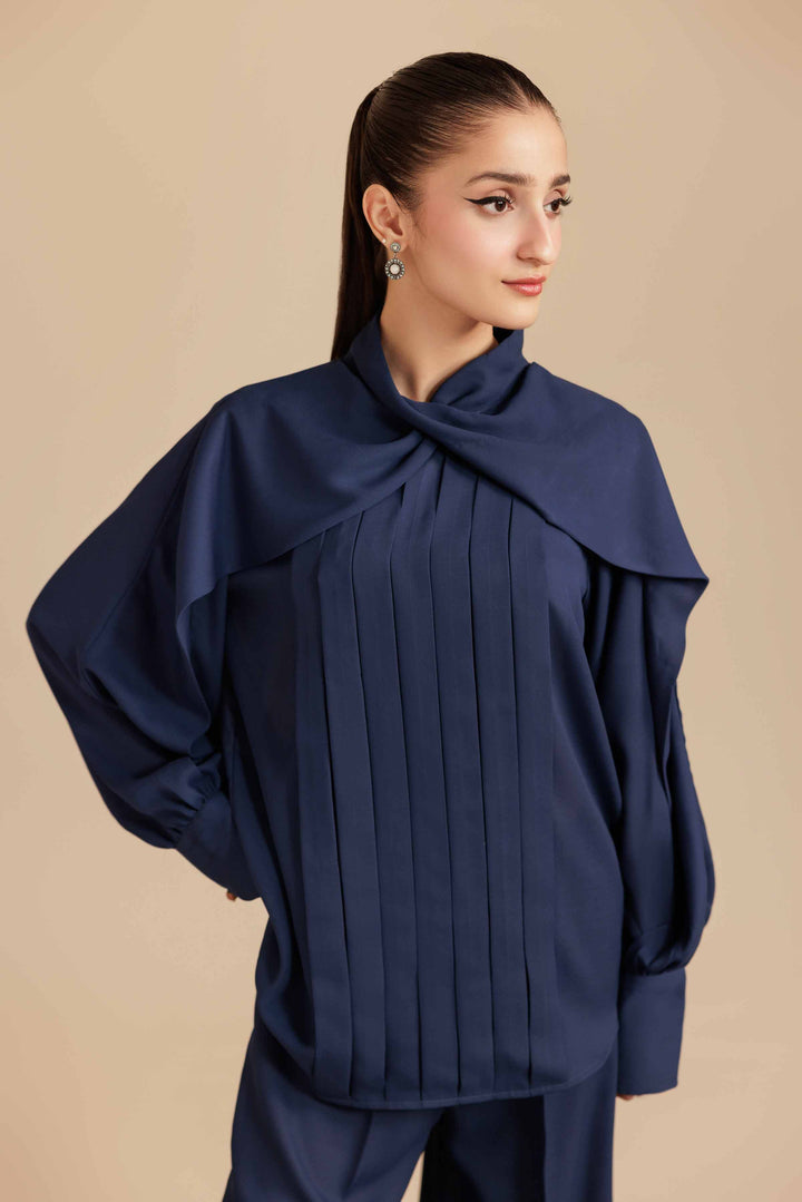 NishatUK - Blue Solids Georgette 2-piece ready to wear Dress