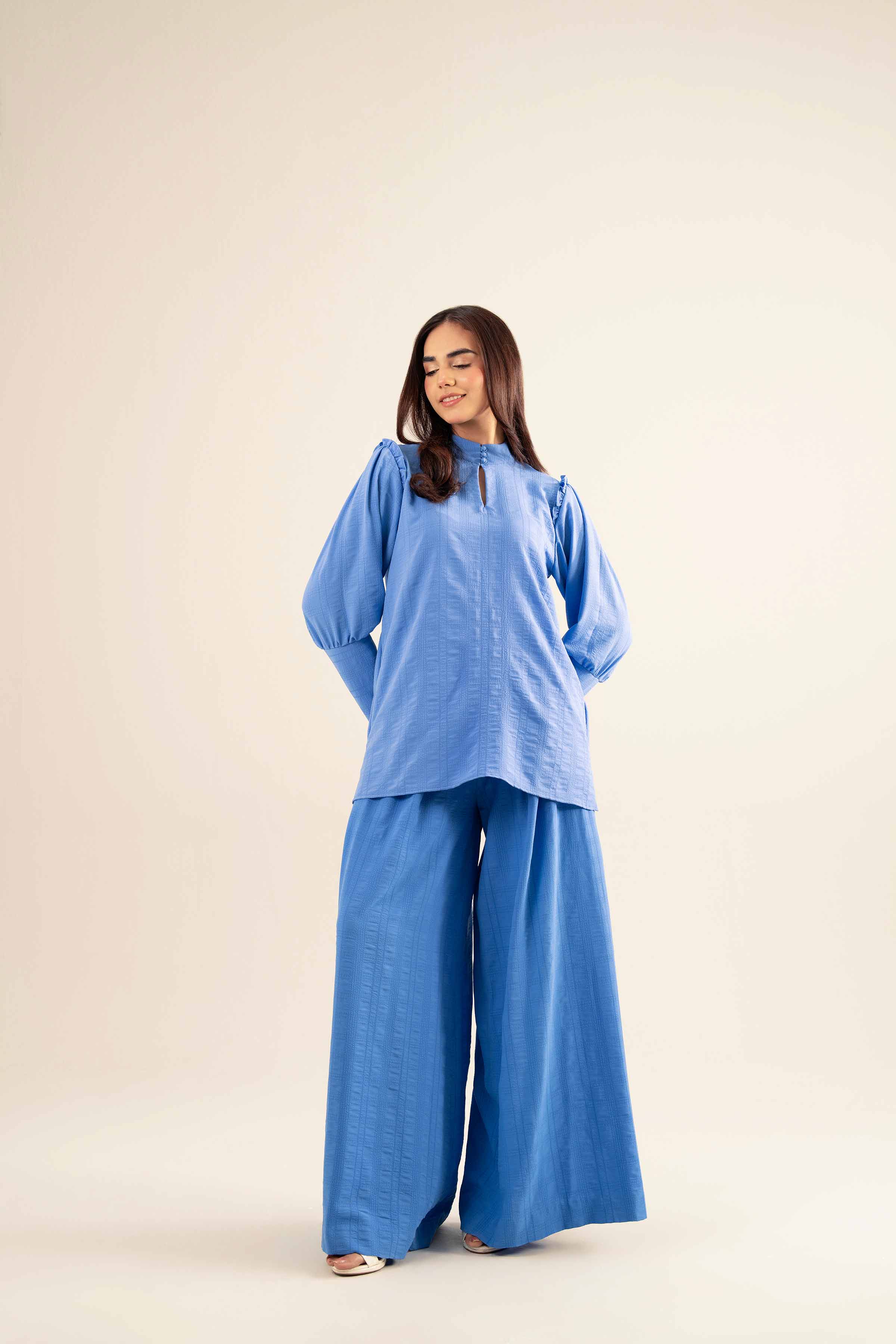 NishatUK - Blue Solids  Cotton 2-piece ready to wear Dress