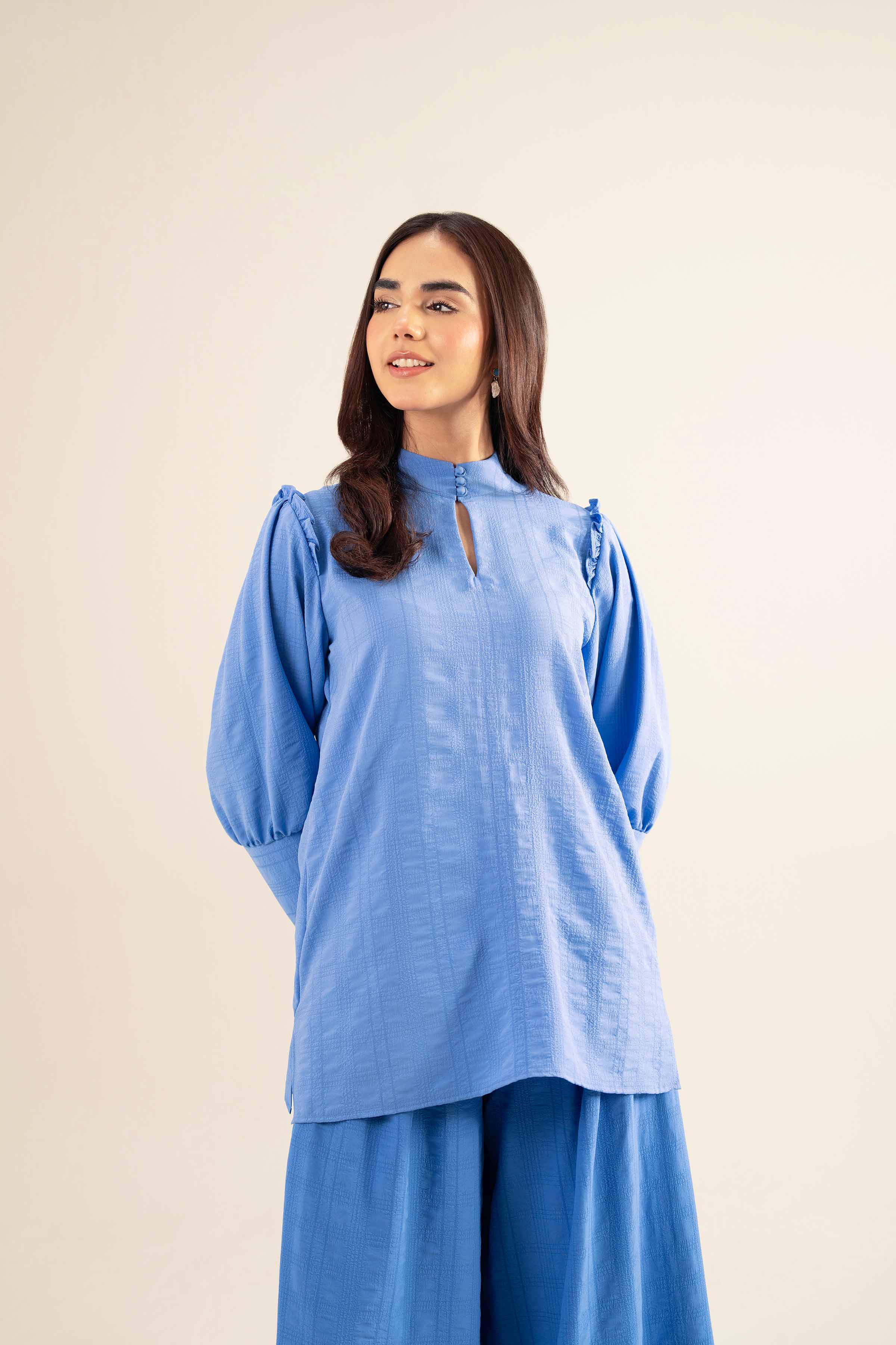 NishatUK - Blue Solids  Cotton 2-piece ready to wear Dress